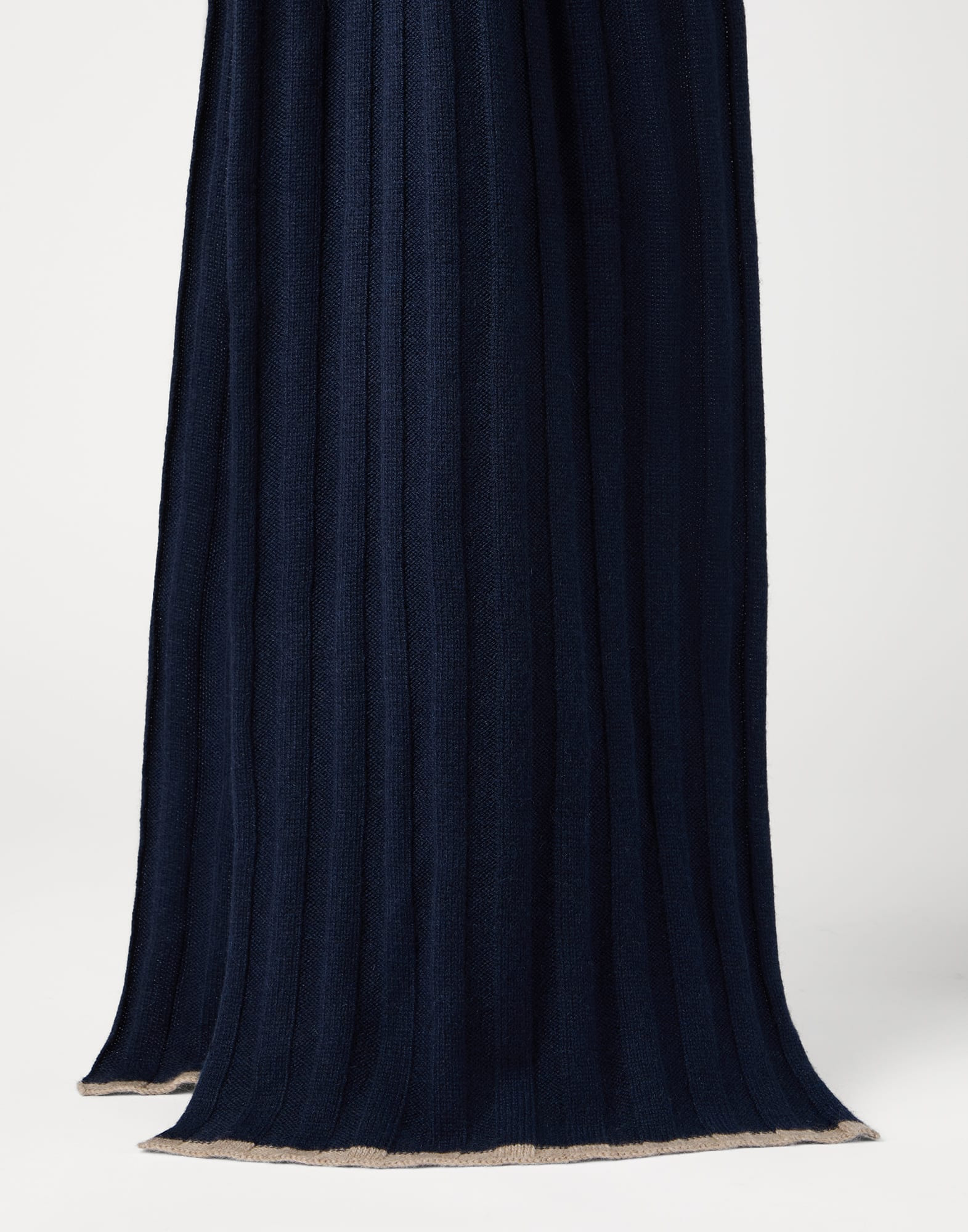Cashmere rib knit scarf - 1