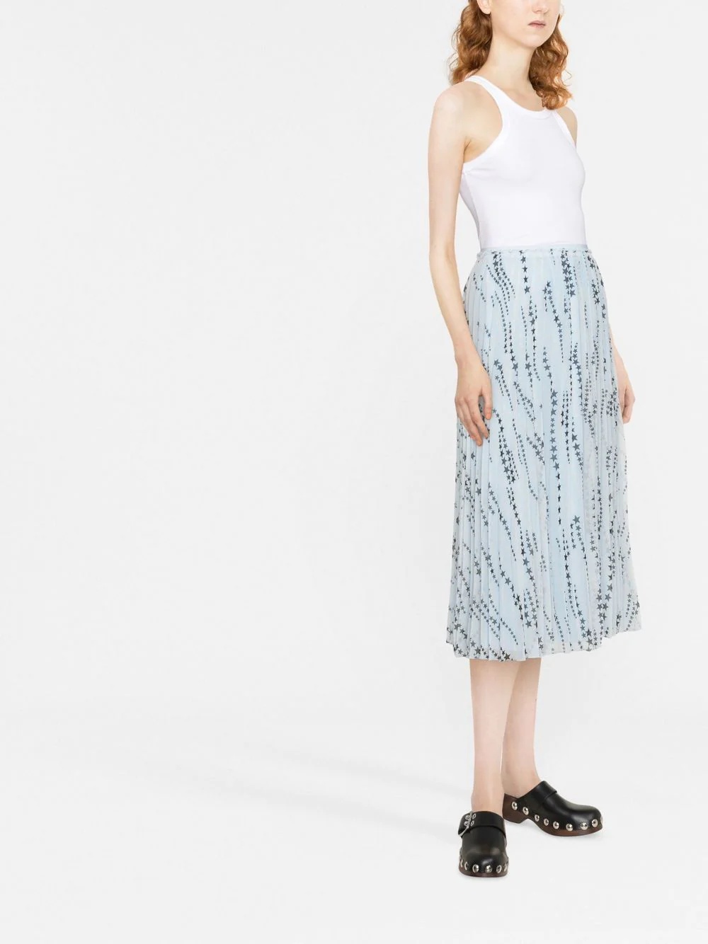 star-print pleated skirt - 4