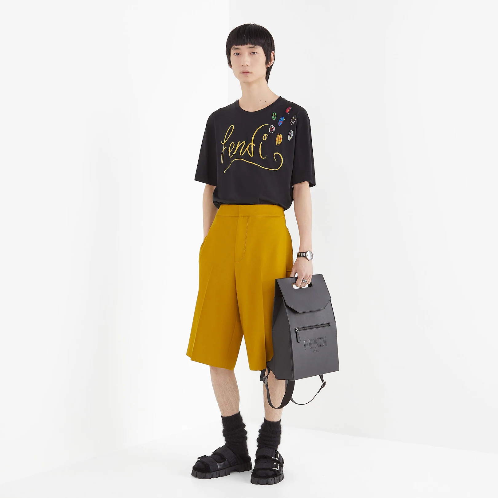 Black leather backpack - 5