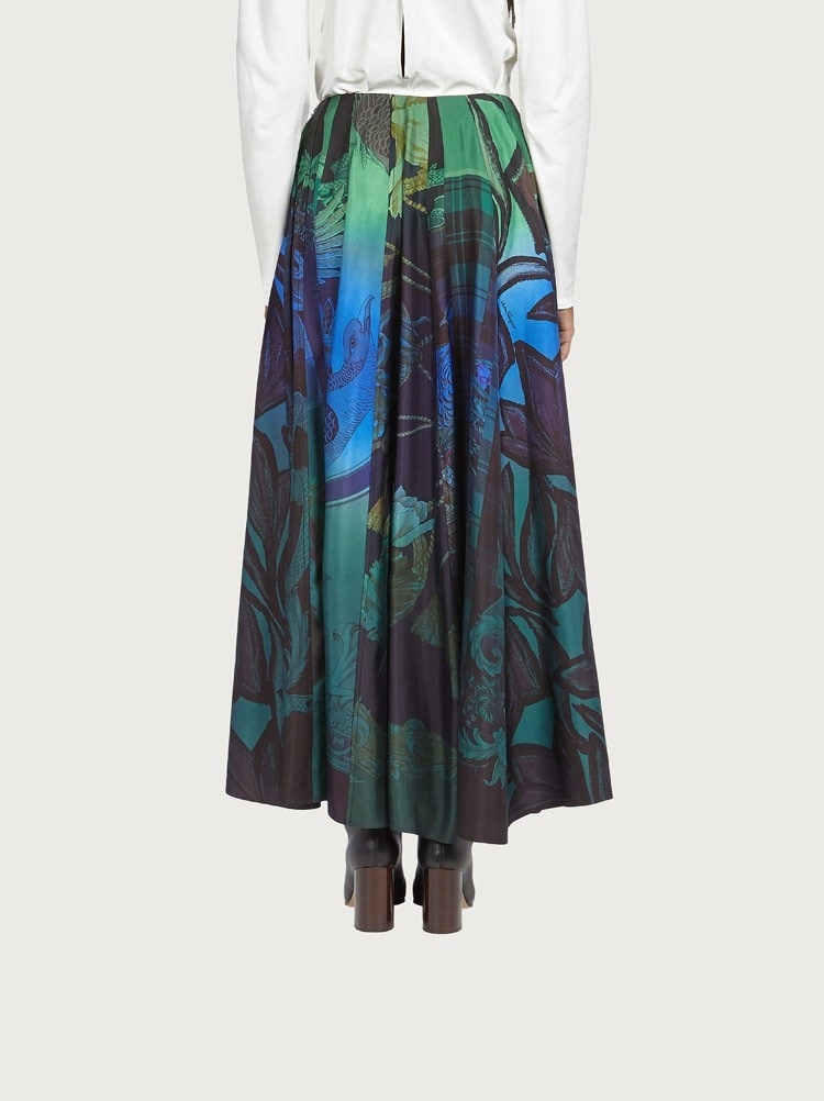 HAND-PRINTED SILK SKIRT - 3