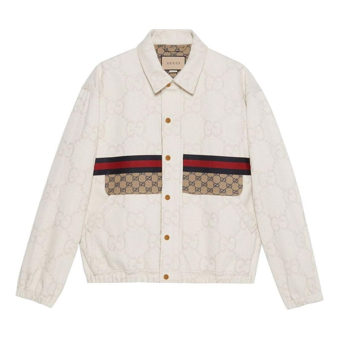 Gucci Maxi GG Denim Jacket With Web 'Ivory' 693205-XDB2G-9207 - 1