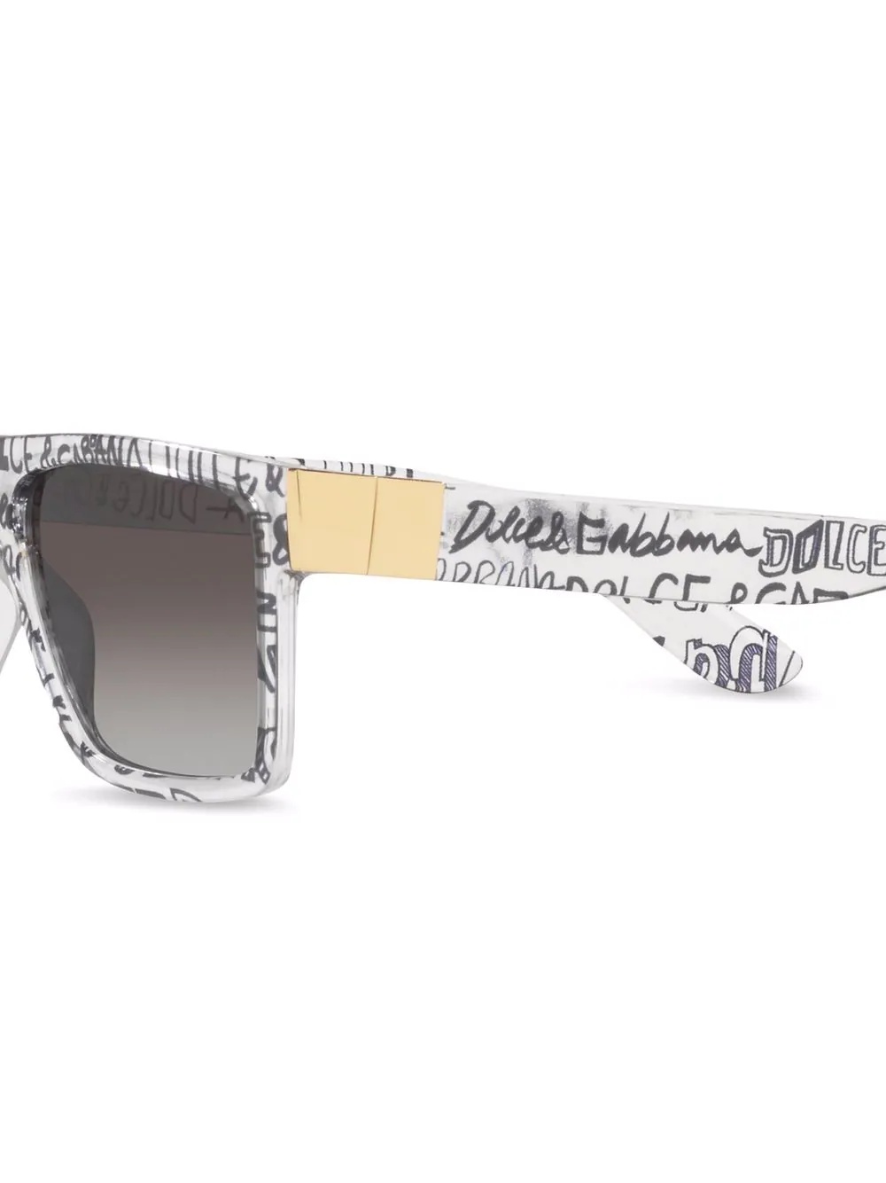 graffiti-print square-frame sunglasses - 3