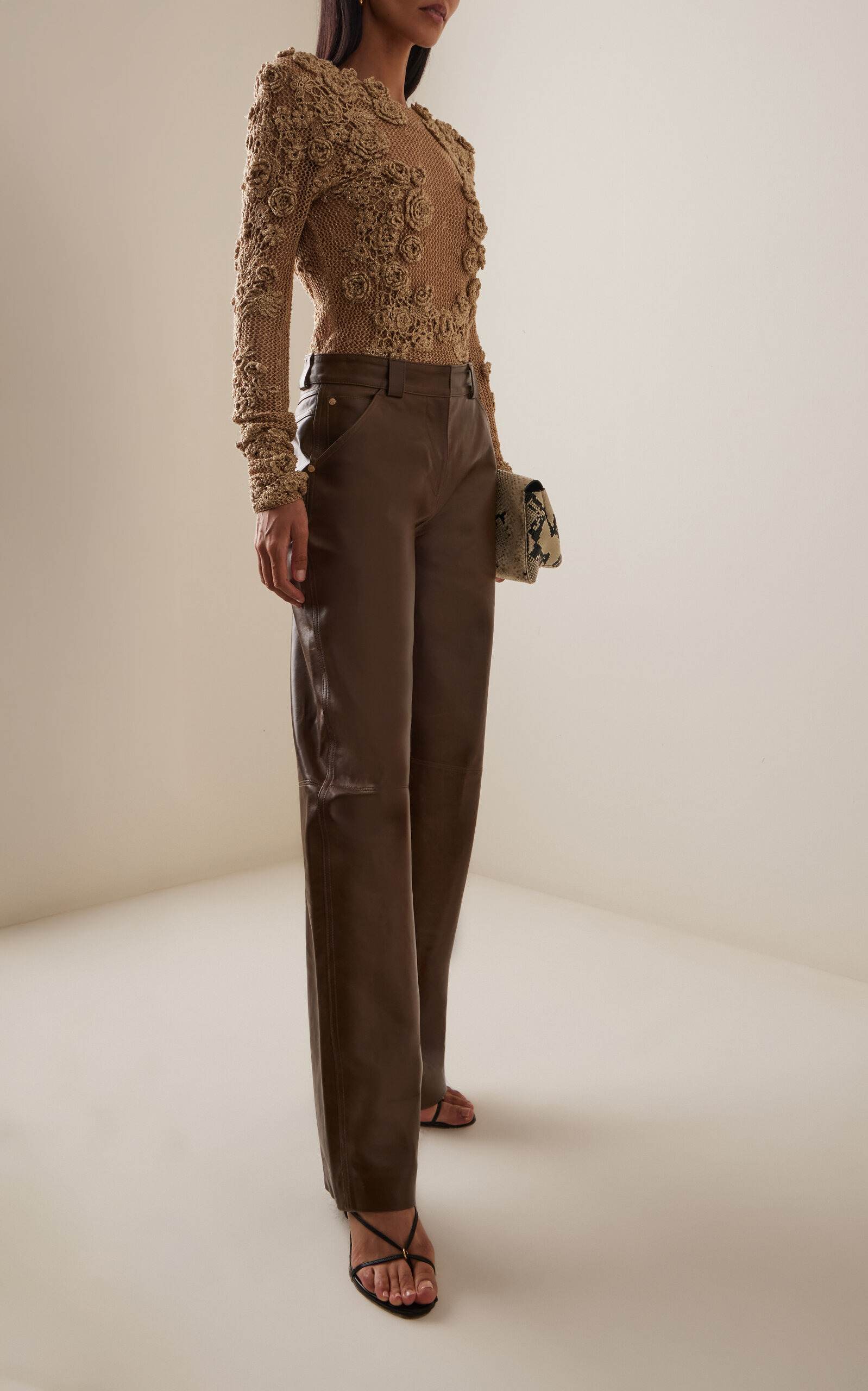 Viola Crochet Knit Pullover nude - 3