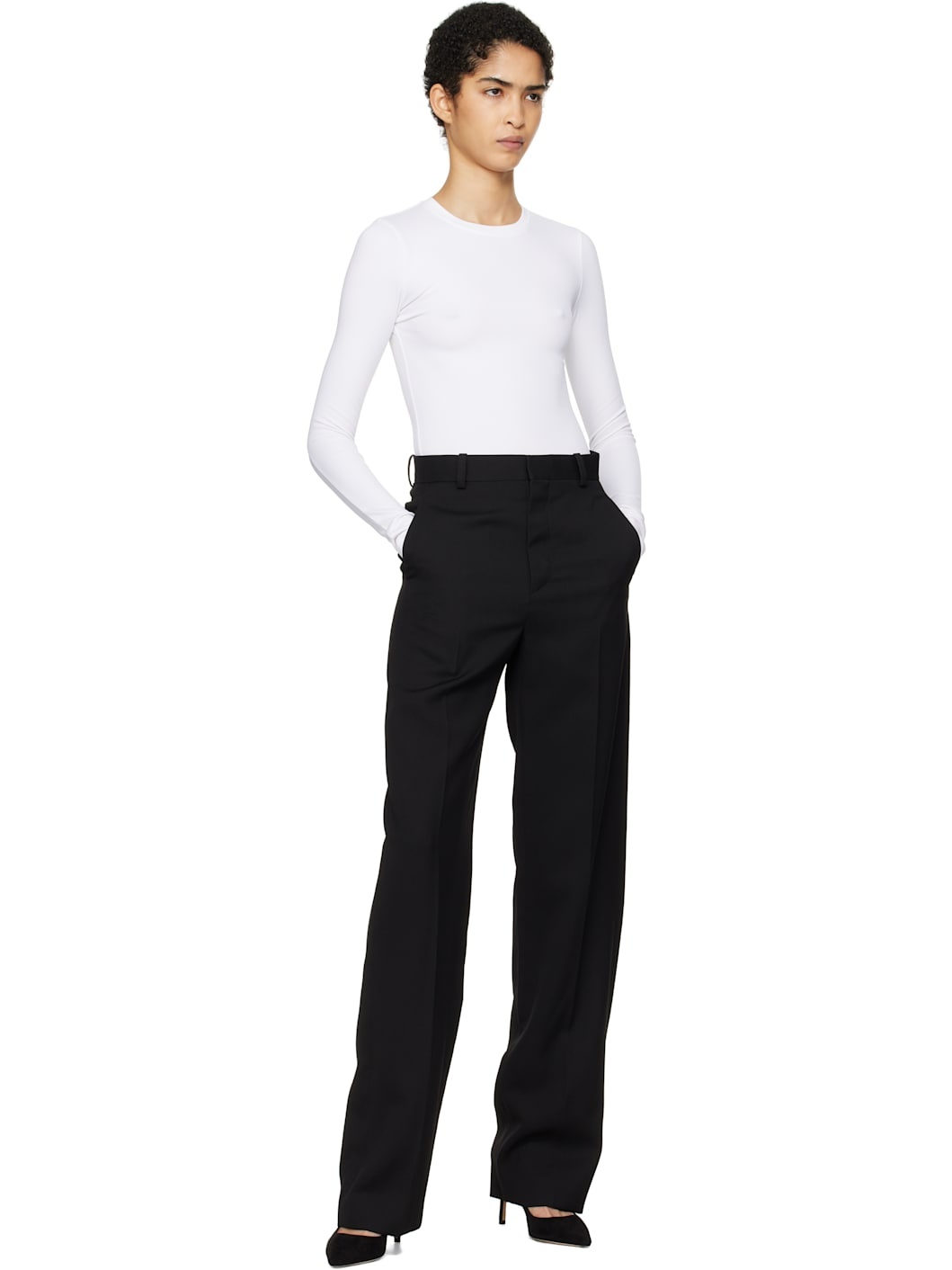 White Opaque Long Sleeve T-shirt - 5