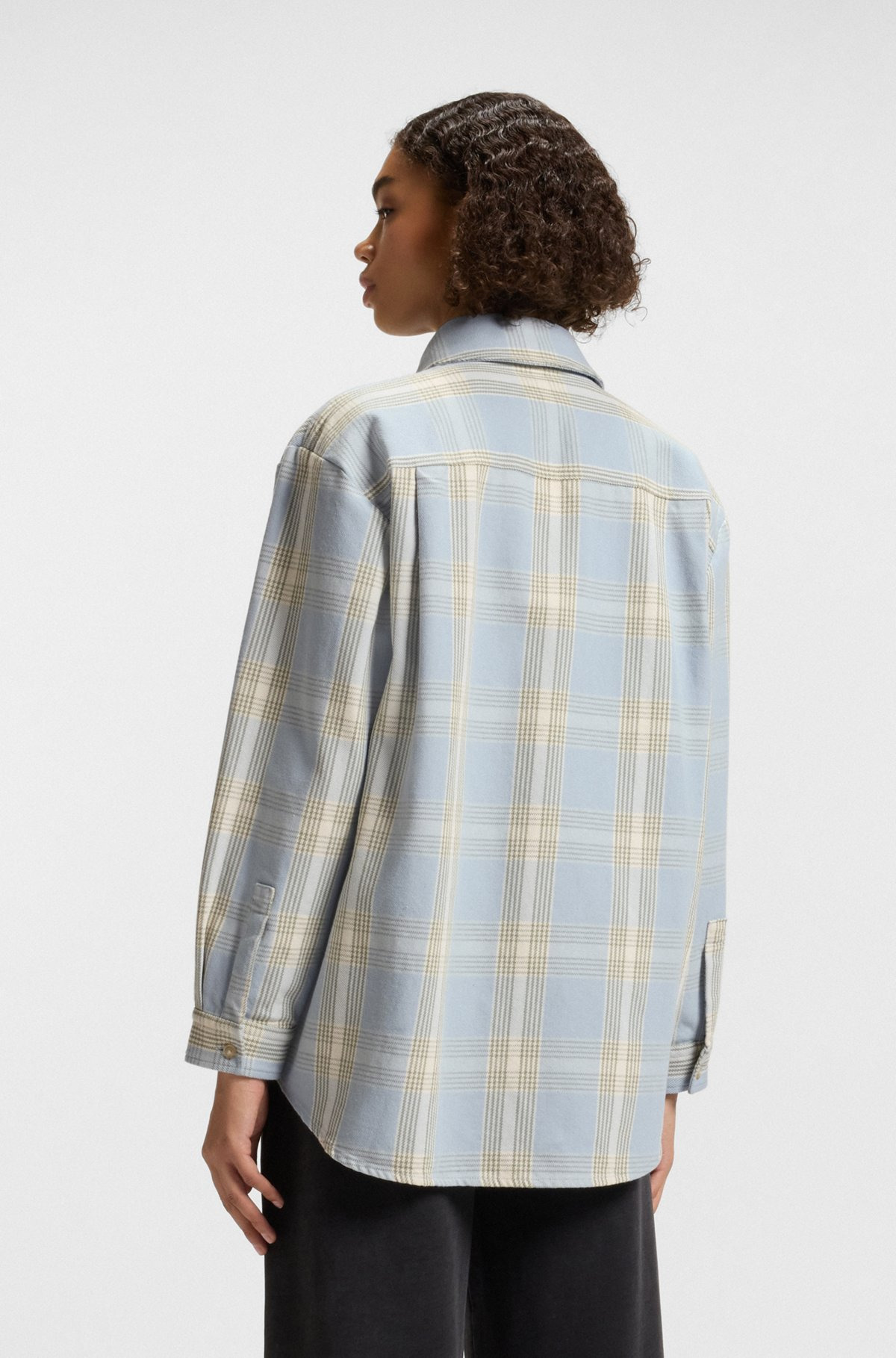 OVERSIZED-FIT SHIRT IN GLEN-CHECK COTTON TWILL - 5