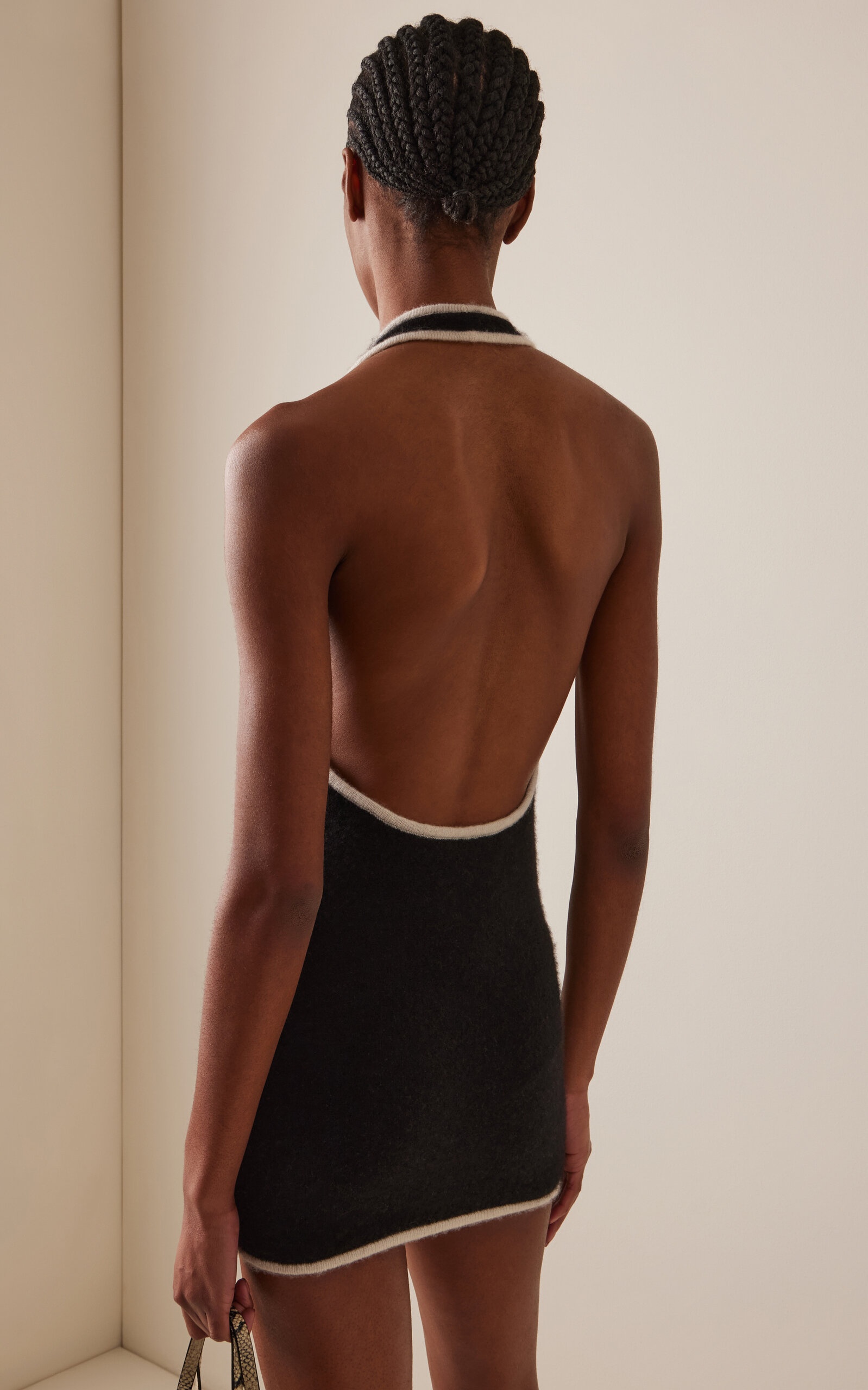 Vian Cashmere-Silk Dress black/white - 4