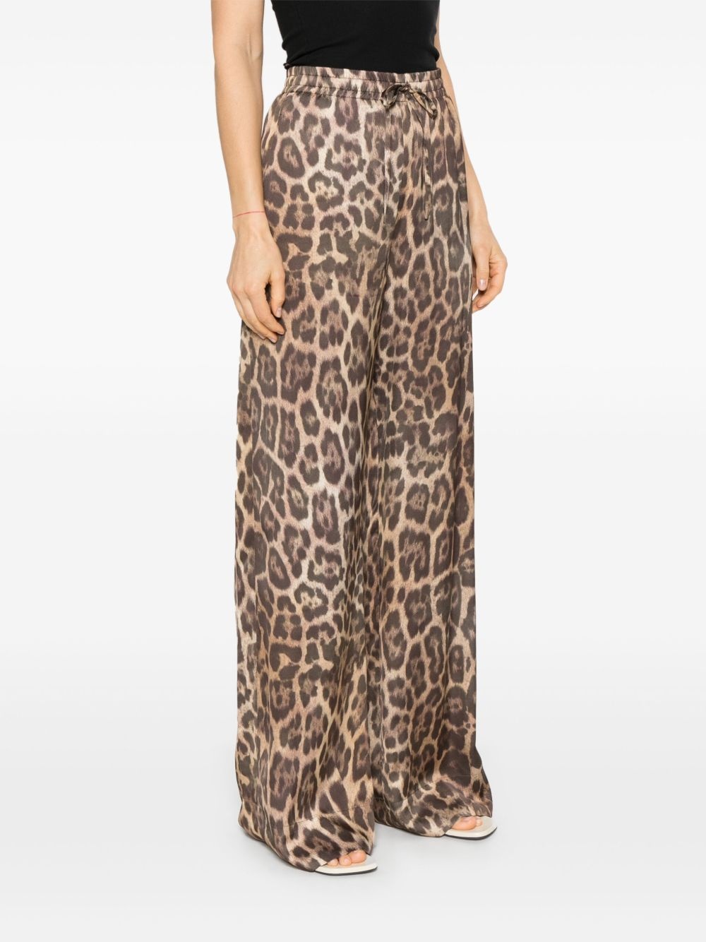leopard-print straight-leg trousers - 3