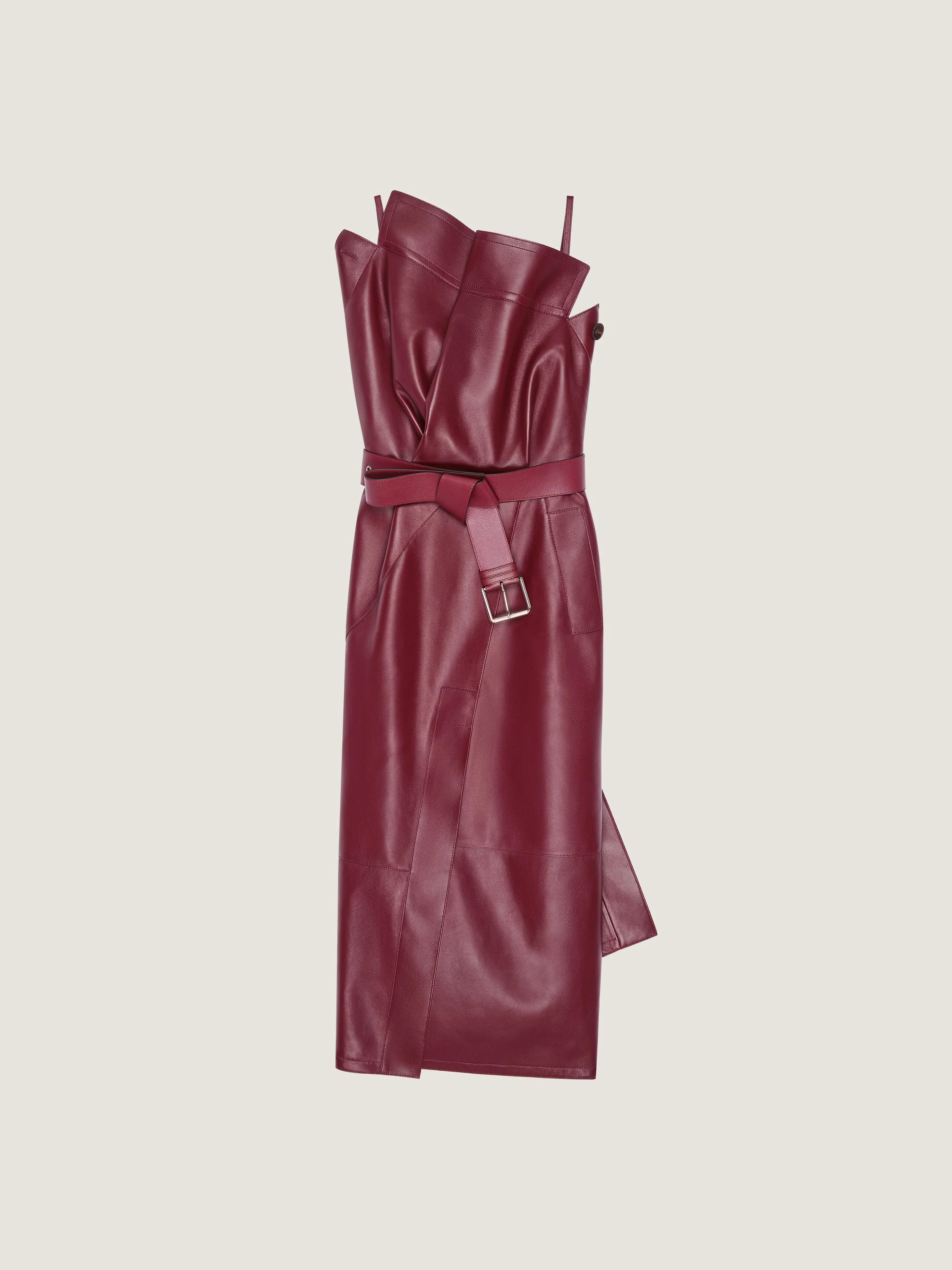 TRENCH MIDI DRESS IN LEATHER - 1