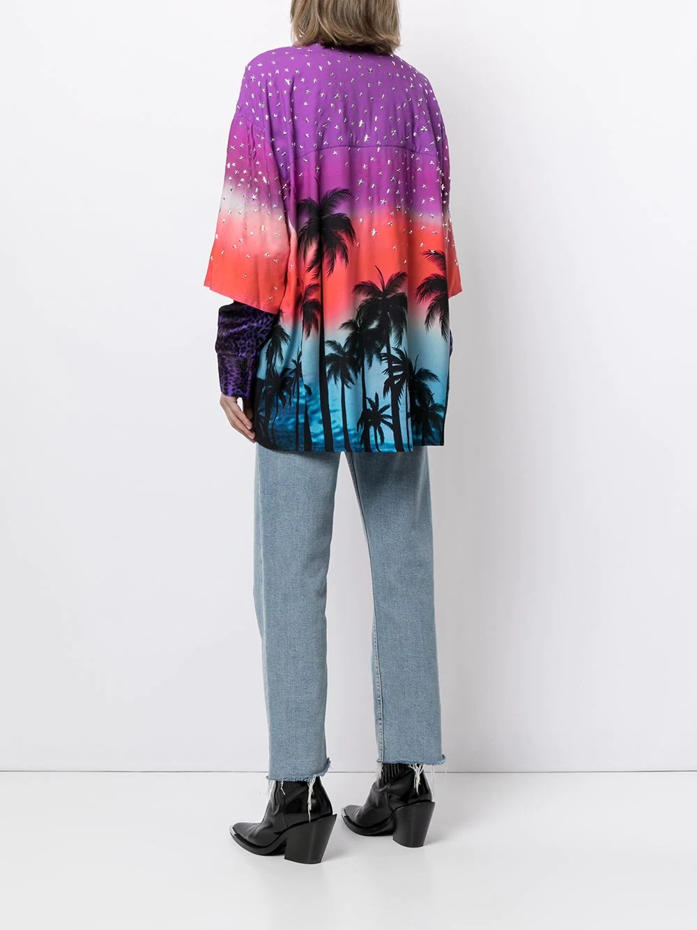 oversize palm tree-print shirt - 4