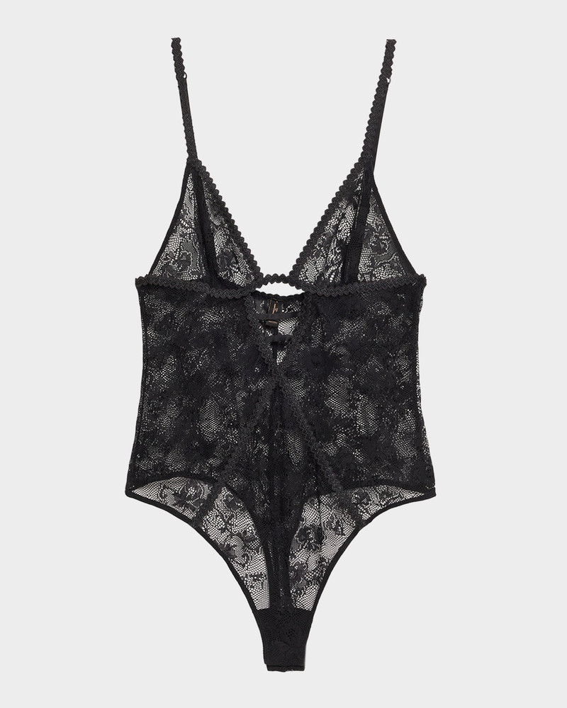 Jardin d'Oeillet Floral Lace Thong Bodysuit 1