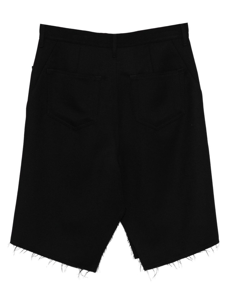 Rick Owens frayed panelled shorts outlook