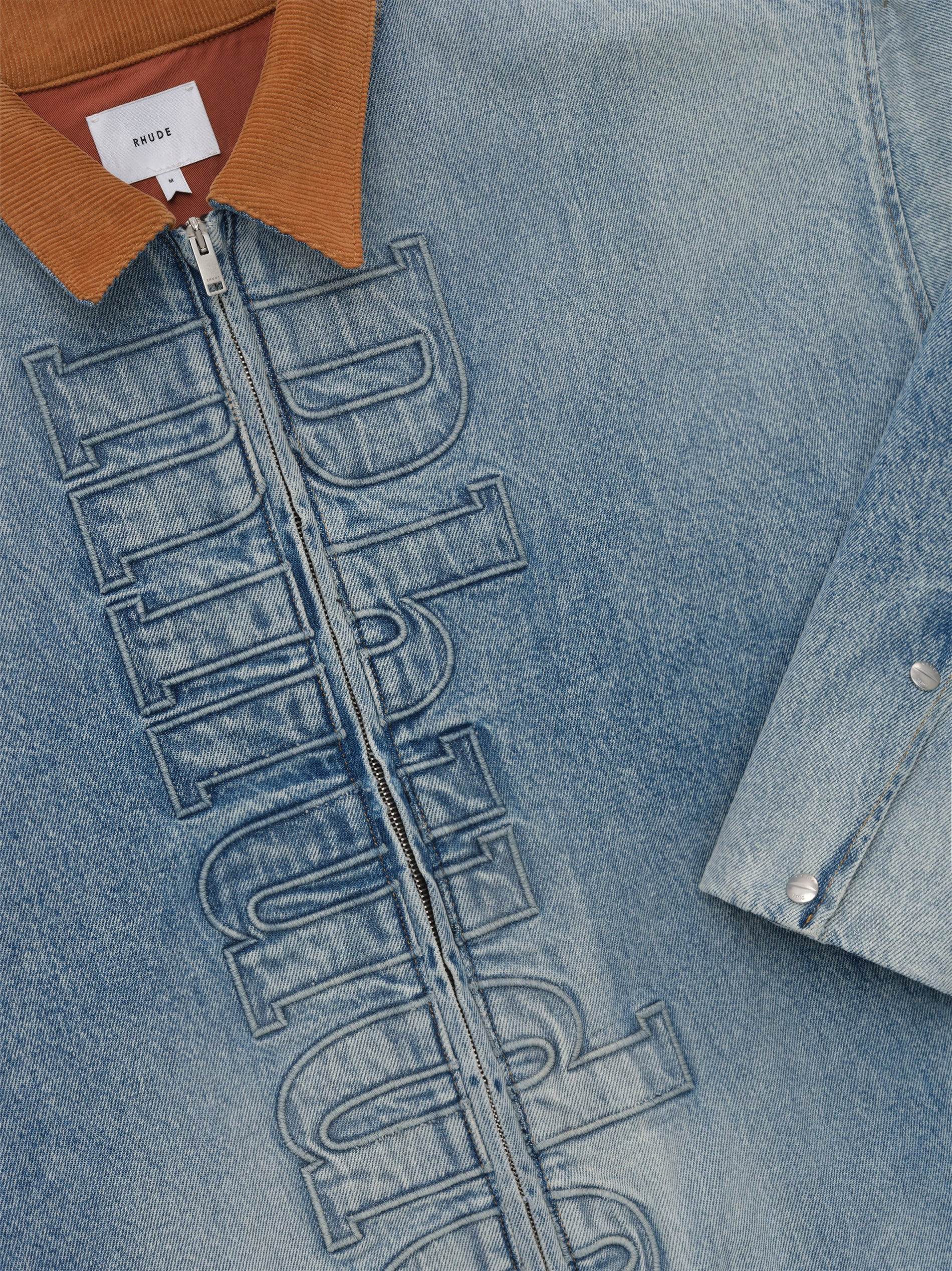 DENIM LOGO CORD COLLAR WORK JACKET - 5