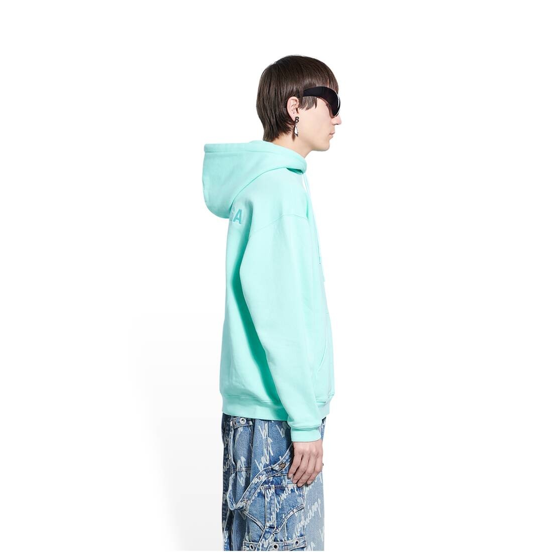 Men's Logo Hoodie Medium Fit in Green - 3