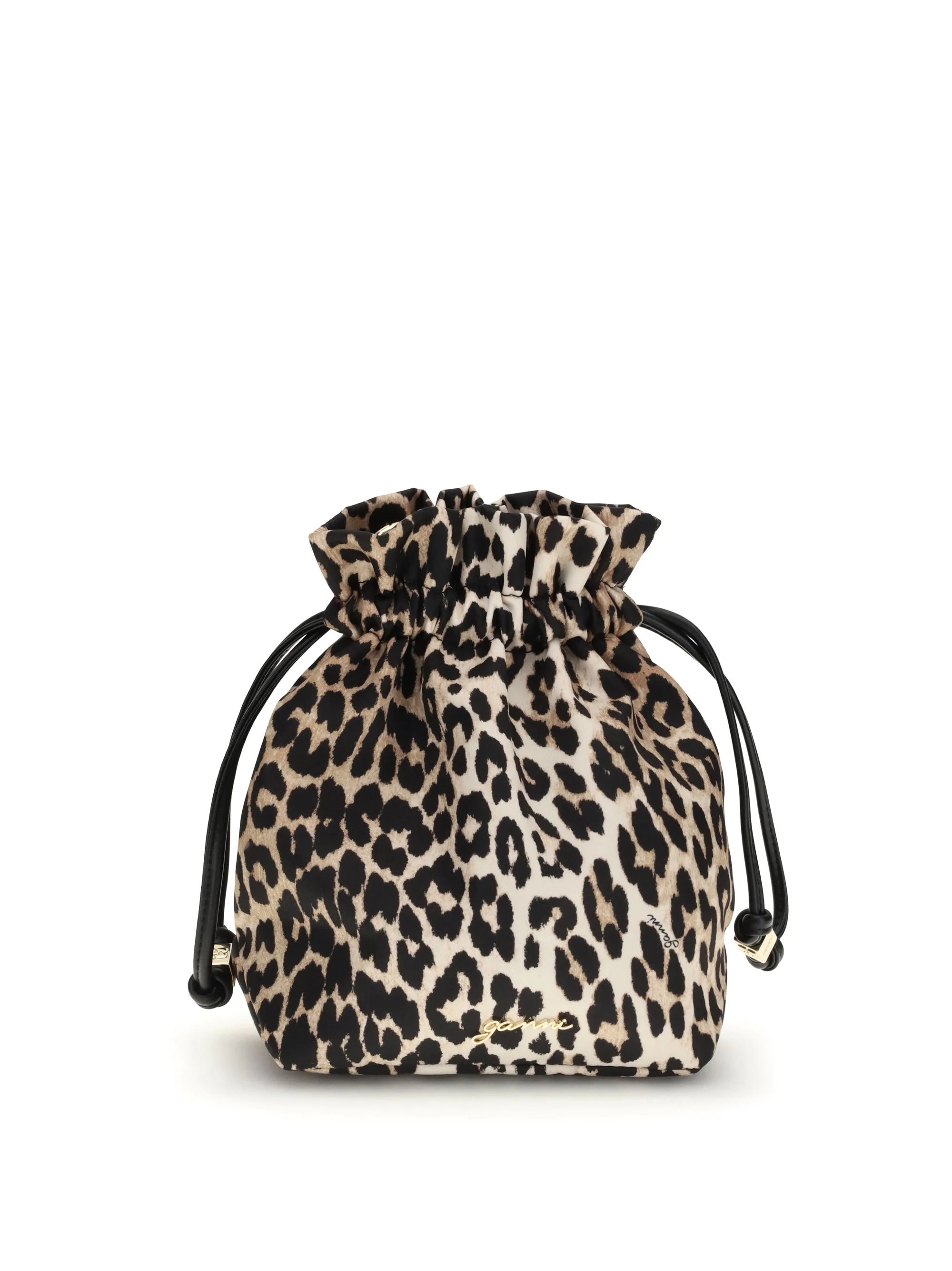 Ganni Women Leopard Print Bucket Bag - 1