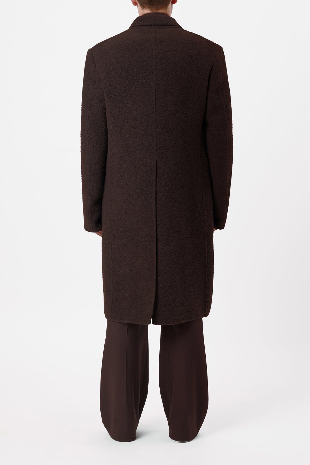 Mcaffrey Coat in Chocolate Double-Face Recycled Cashmere - 5