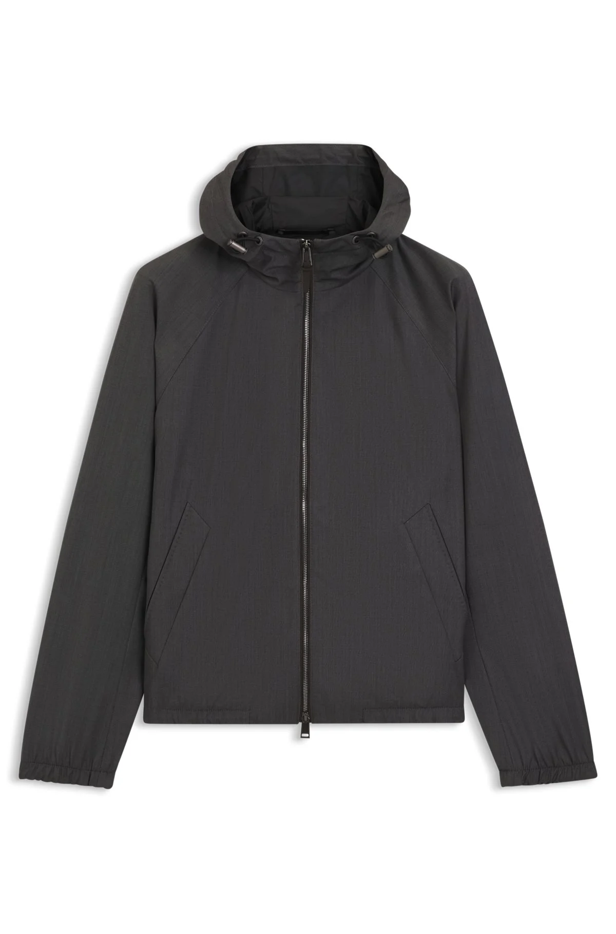 VIRGIN-WOOL WINDBREAKER WITH HOOD - 1