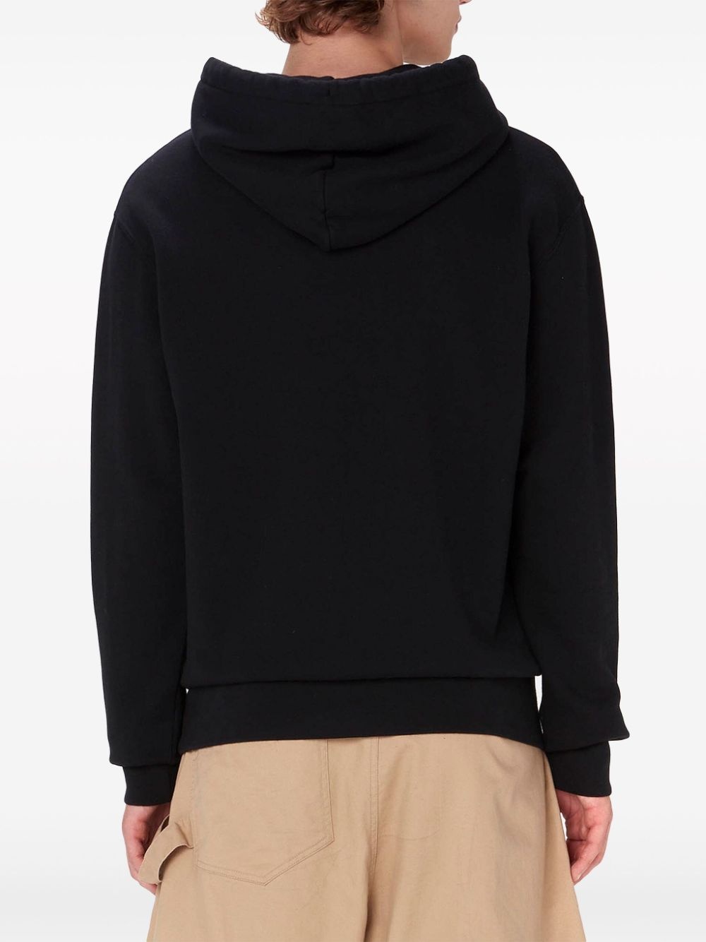 logo-embroidered cotton hoodie - 3