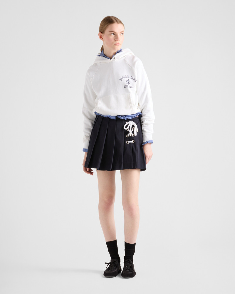 Prada Pleated stretch drill miniskirt outlook