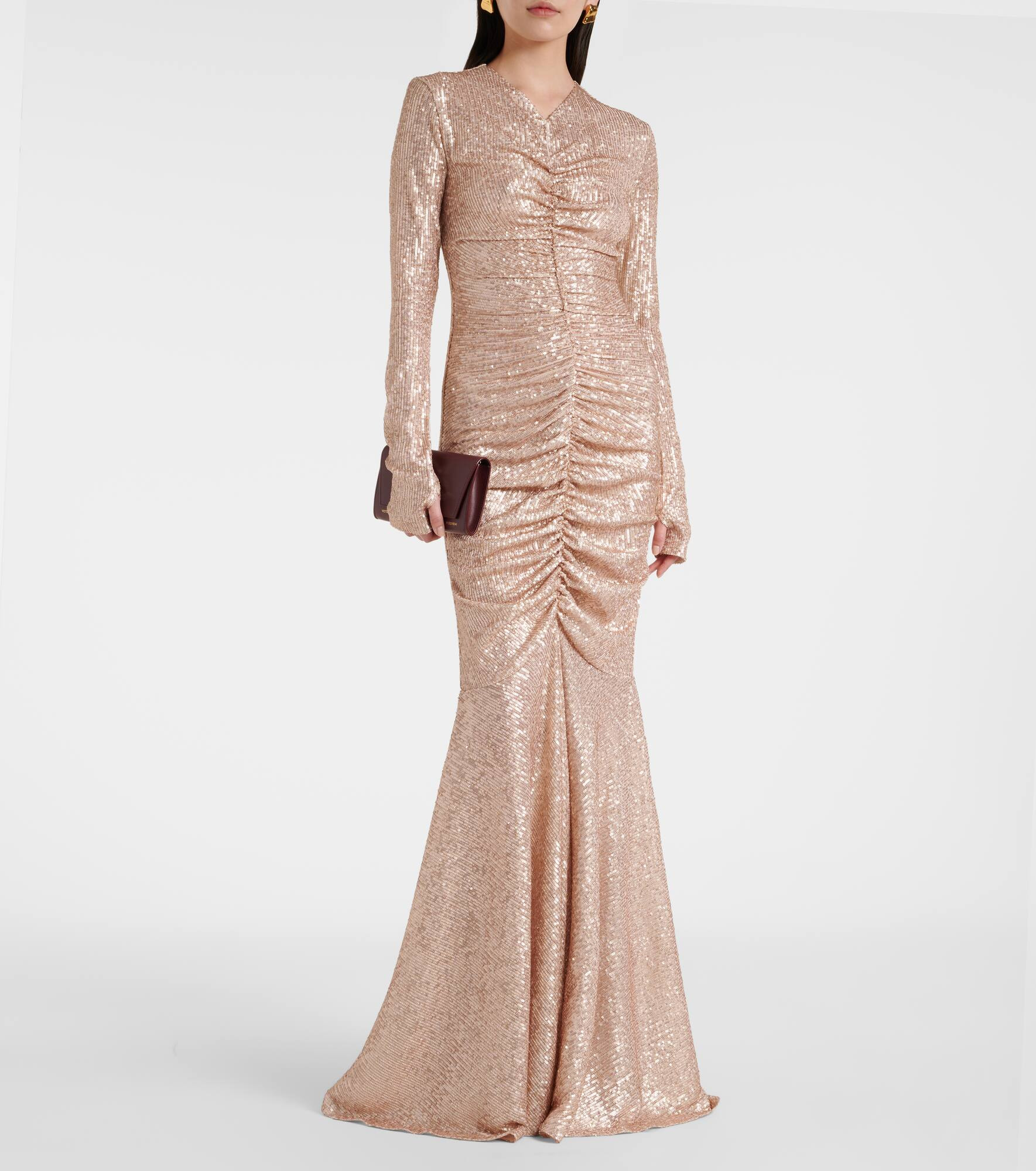 Ruched sequined gown - 2