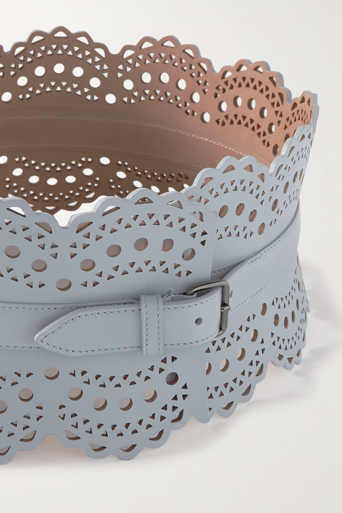 Laser-cut leather waist belt - 3