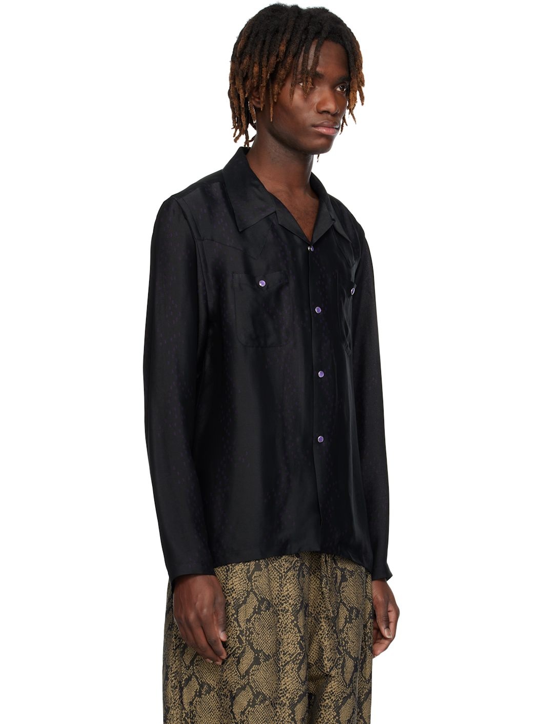 Black & Purple Cowboy One-Up Shirt - 2