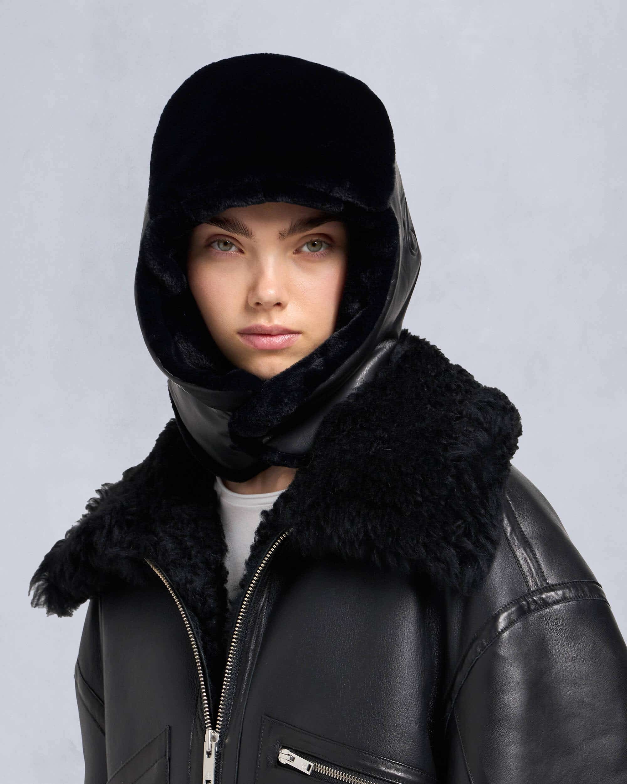 ARCTIC SHEARLING-LEATHER PILOT HAT - 5