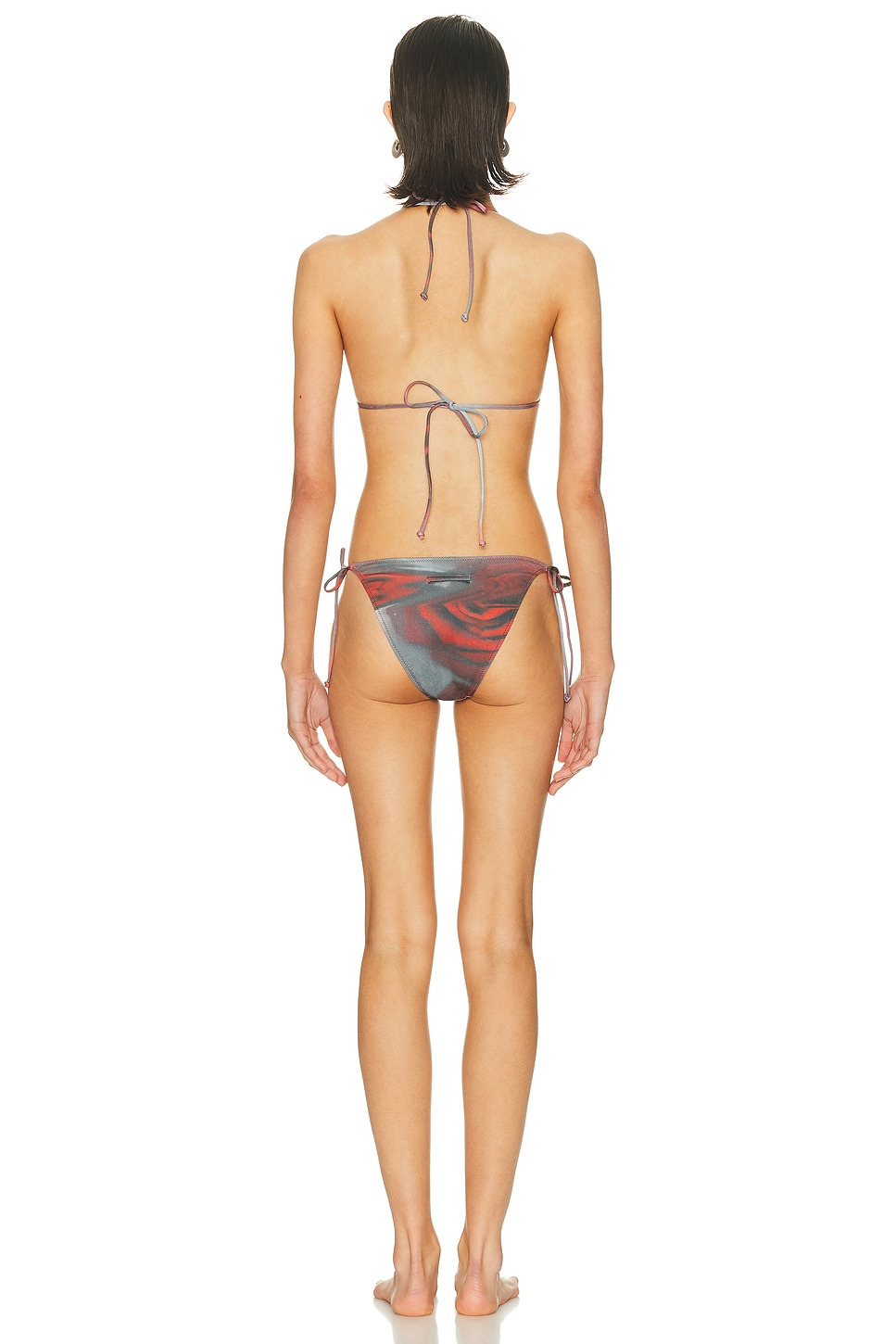 Blurry Roses Printed Bikini Set - 3