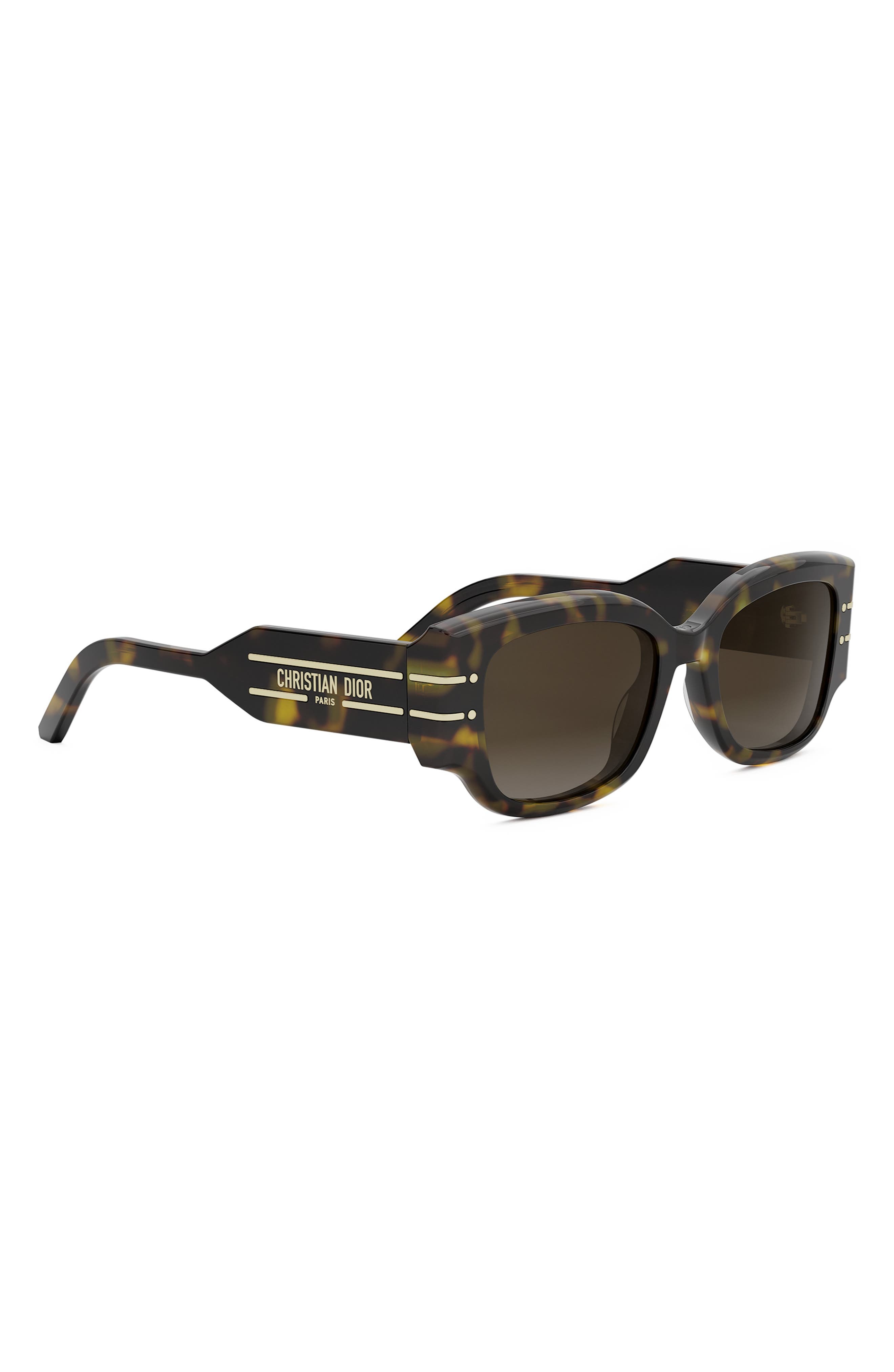 'DiorSignature S13I 52mm Rectangular Sunglasses in Dark Havana /Gradient Brown at Nordstrom - 3