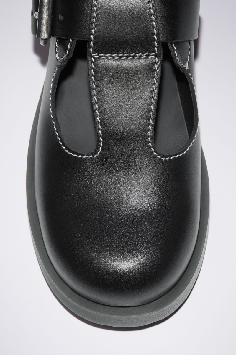Leather buckle shoes - Black 6