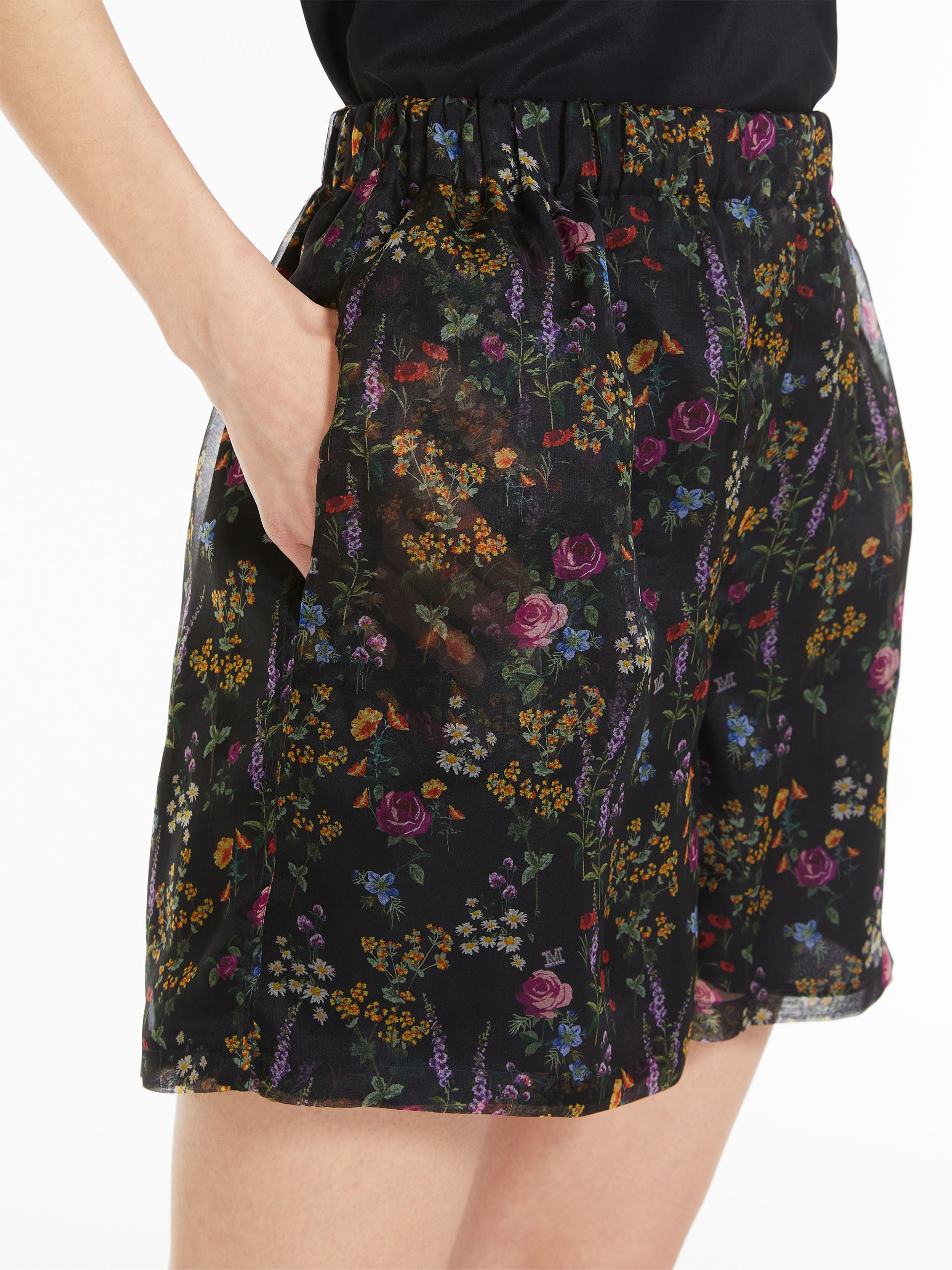 NORDICA Floral silk organza shorts - 5