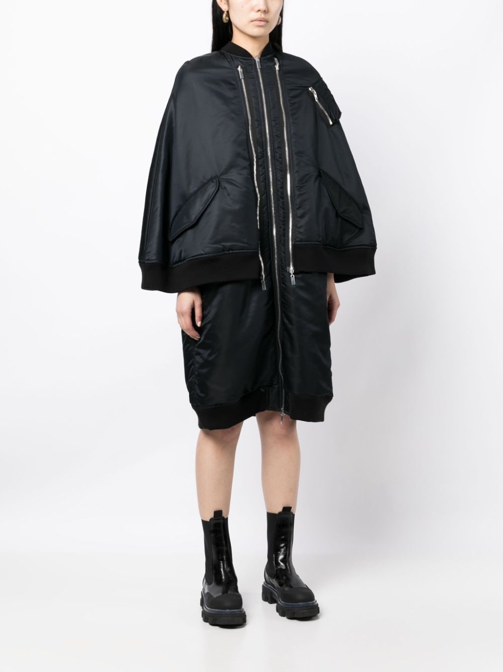 zipped padded coat - 3