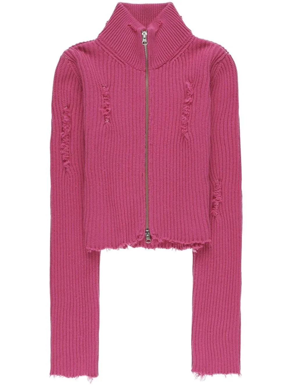 zip-up cropped cardigan - 1