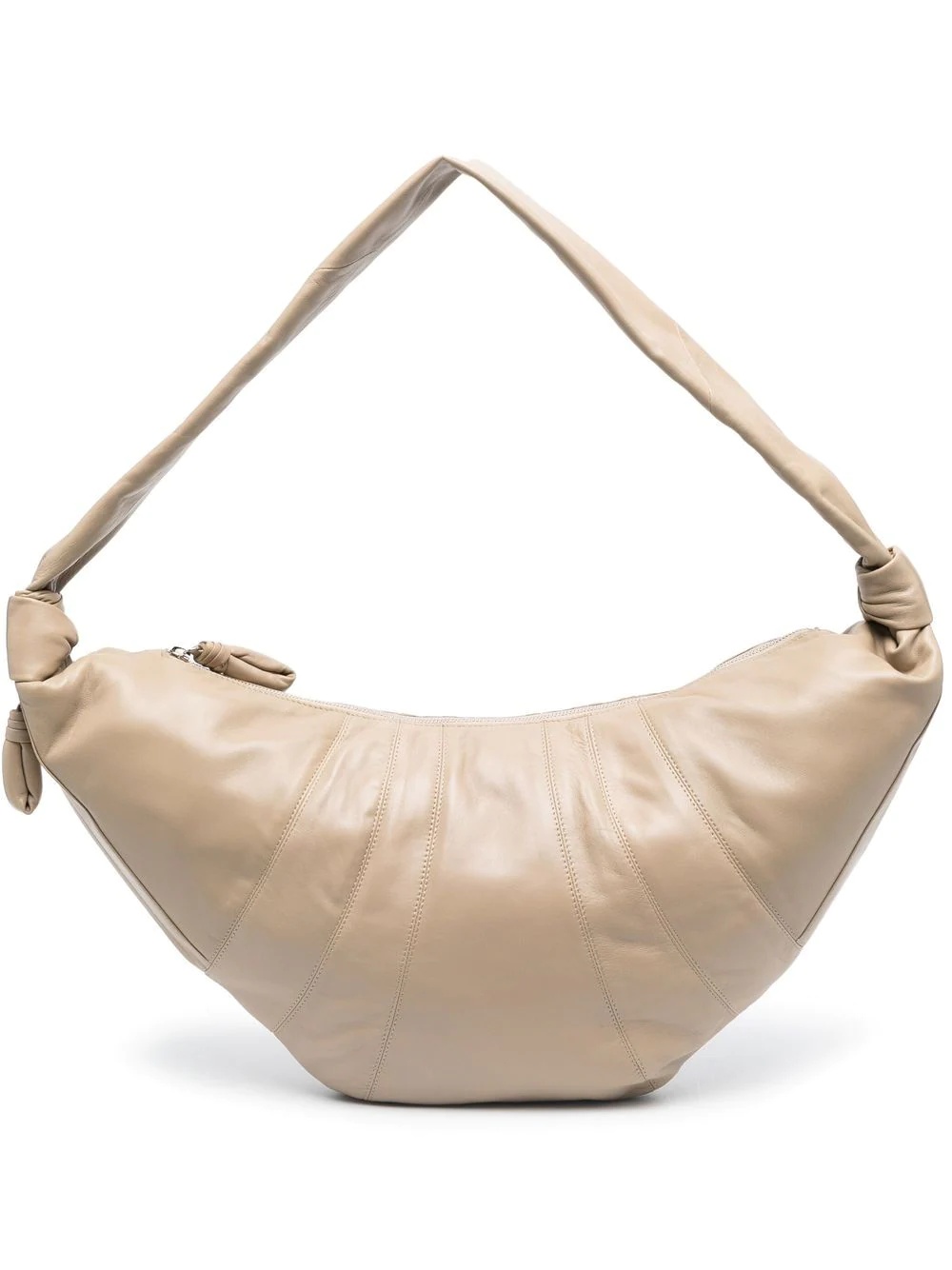 Croissant zip-up leather shoulder bag - 1