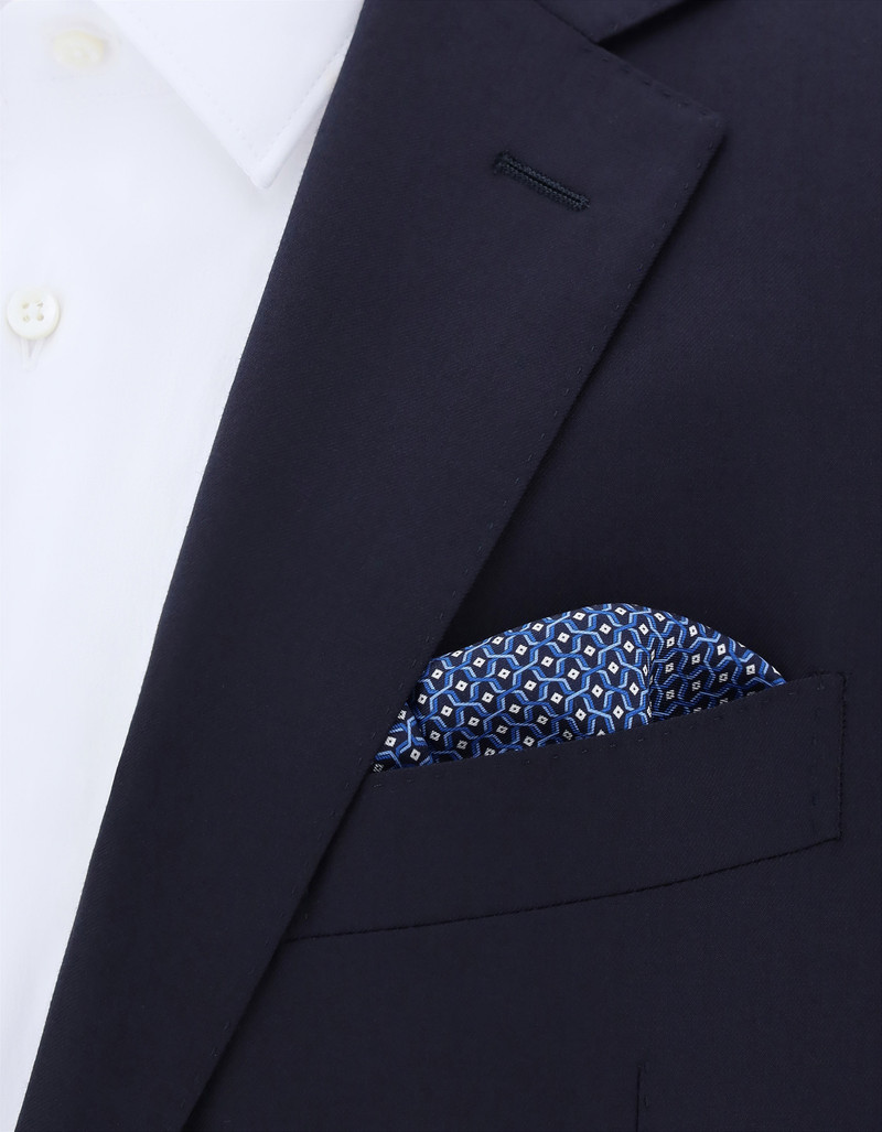 Canali BLUE PRINTED SILK POCKET SQUARE outlook