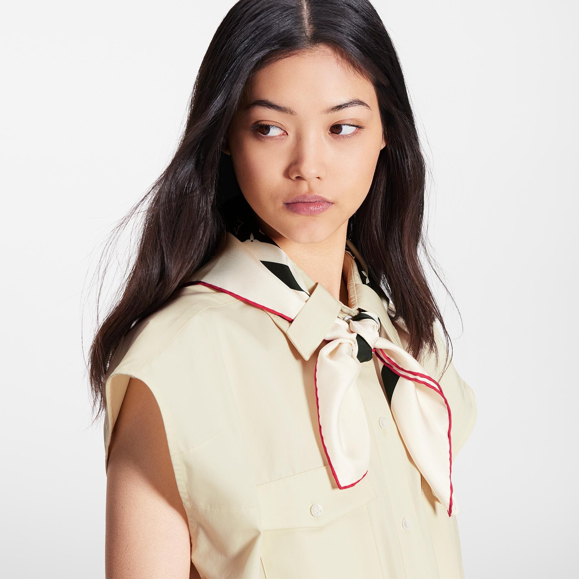 Monogram Scarf Safari Shirt Dress - 4