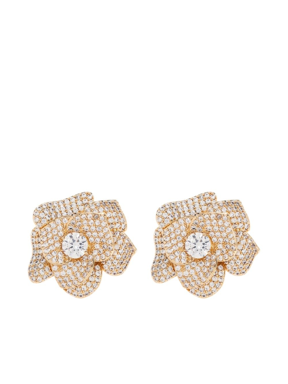 floral crystal-embellished earrings - 1