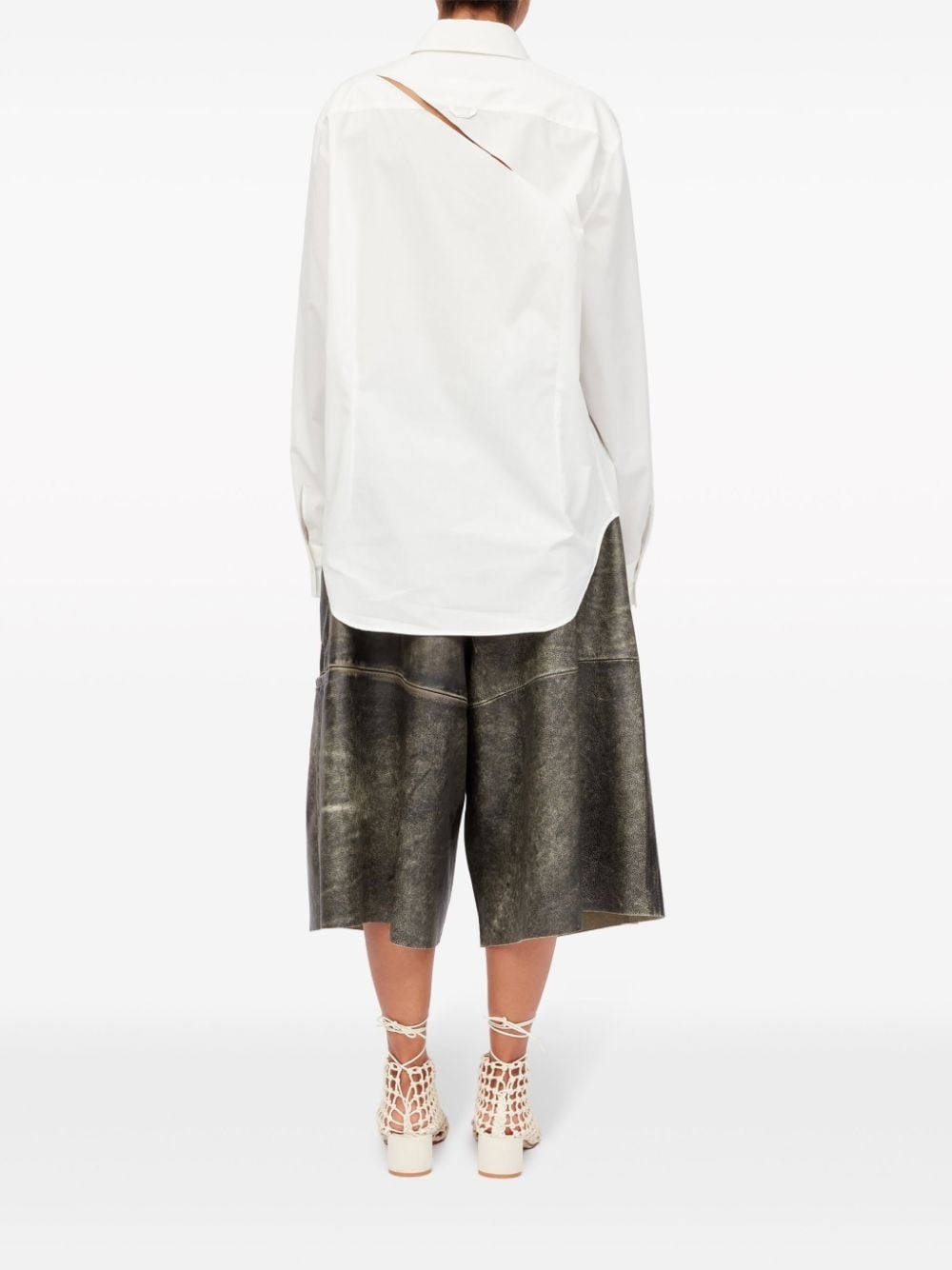 slash-detail cotton shirt - 4