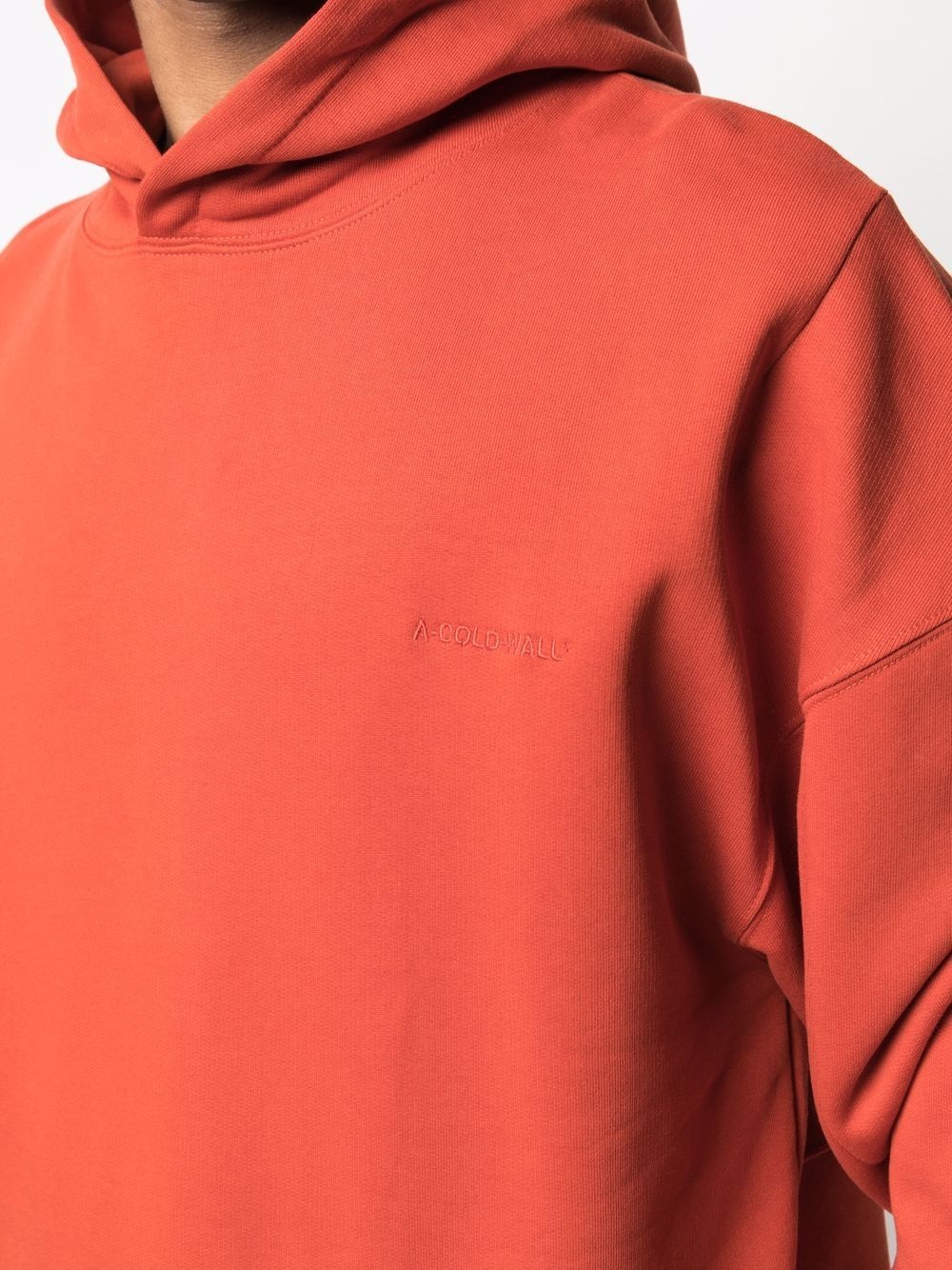 embossed-logo pullover hoodie - 5