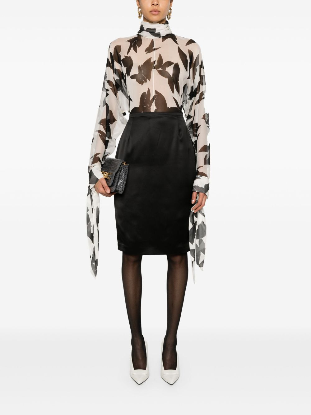 butterfly-print silk blouse - 2