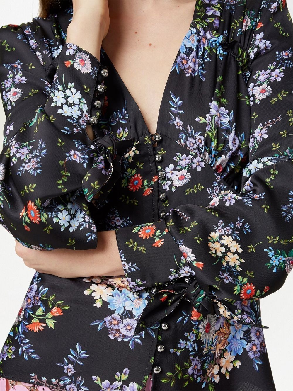 floral-print silk shirt - 5