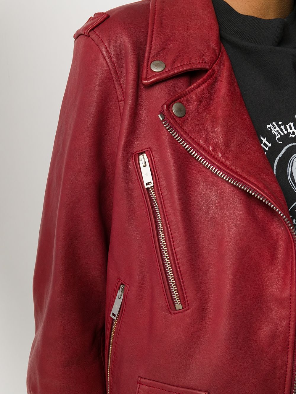 red classic biker jacket - 5