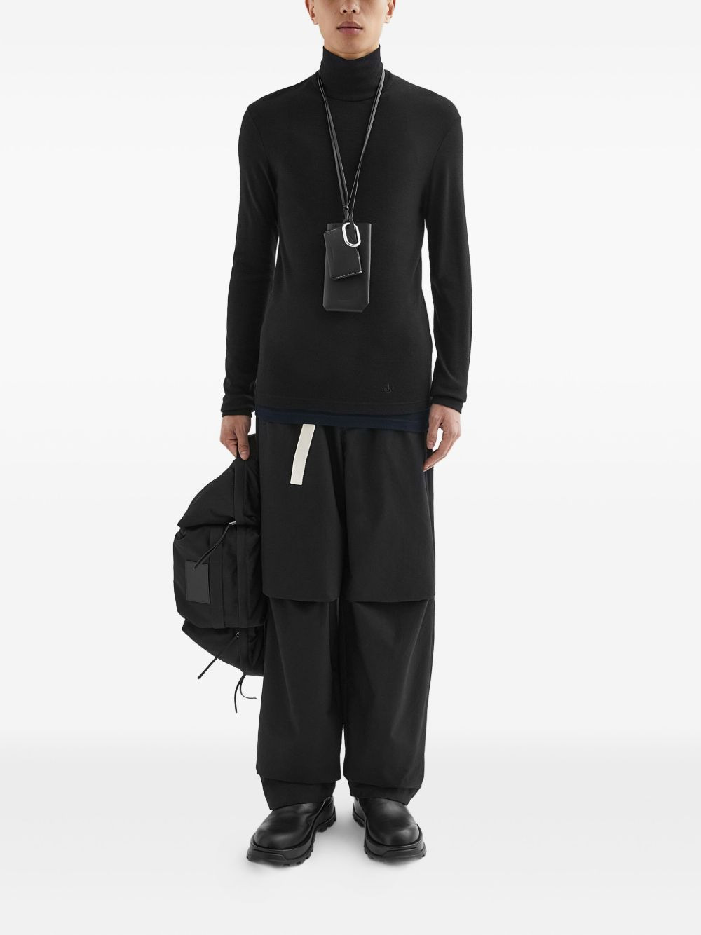 wool layered T-shirt - 2