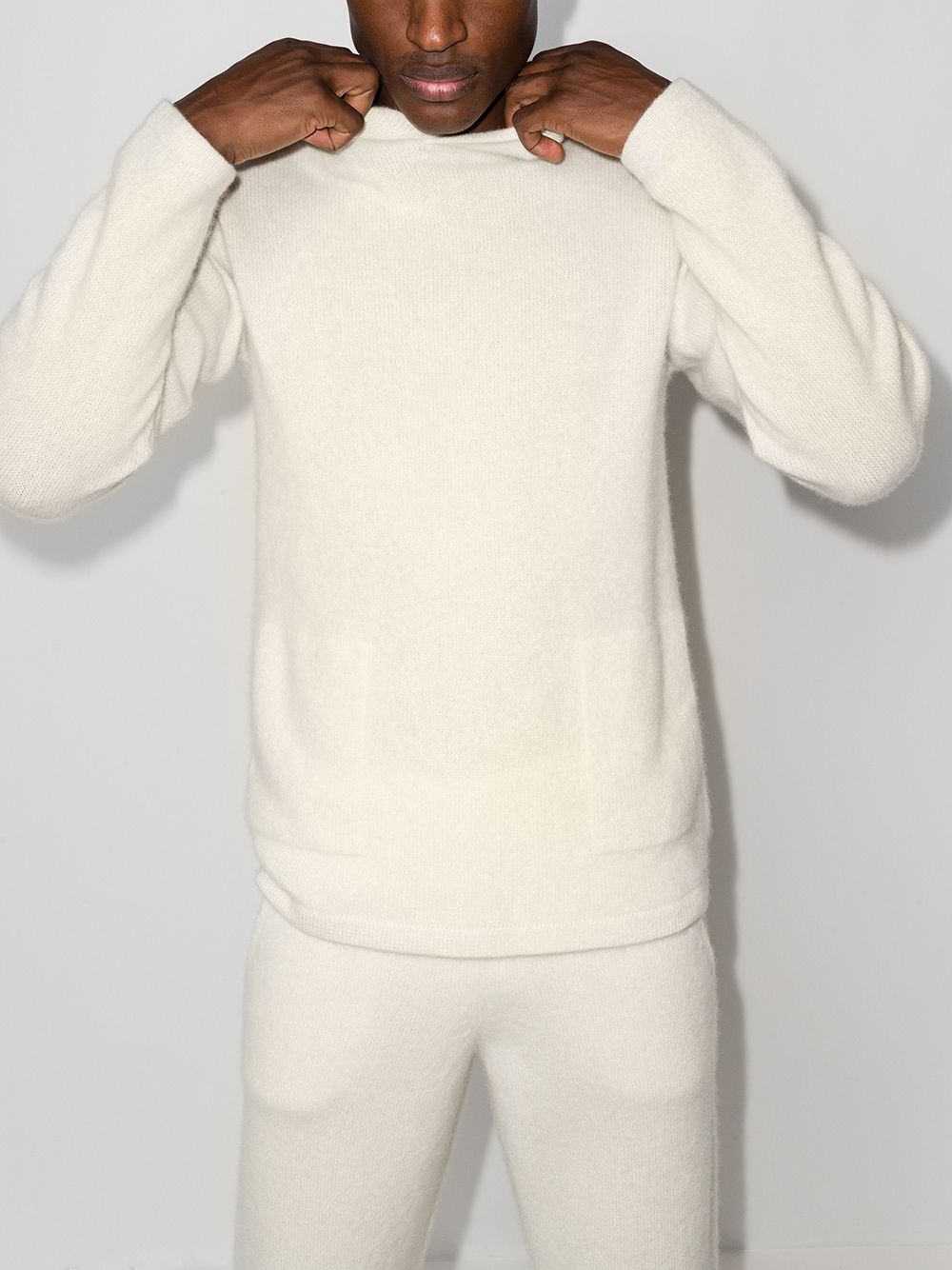 knitted long sleeved hoodie - 2