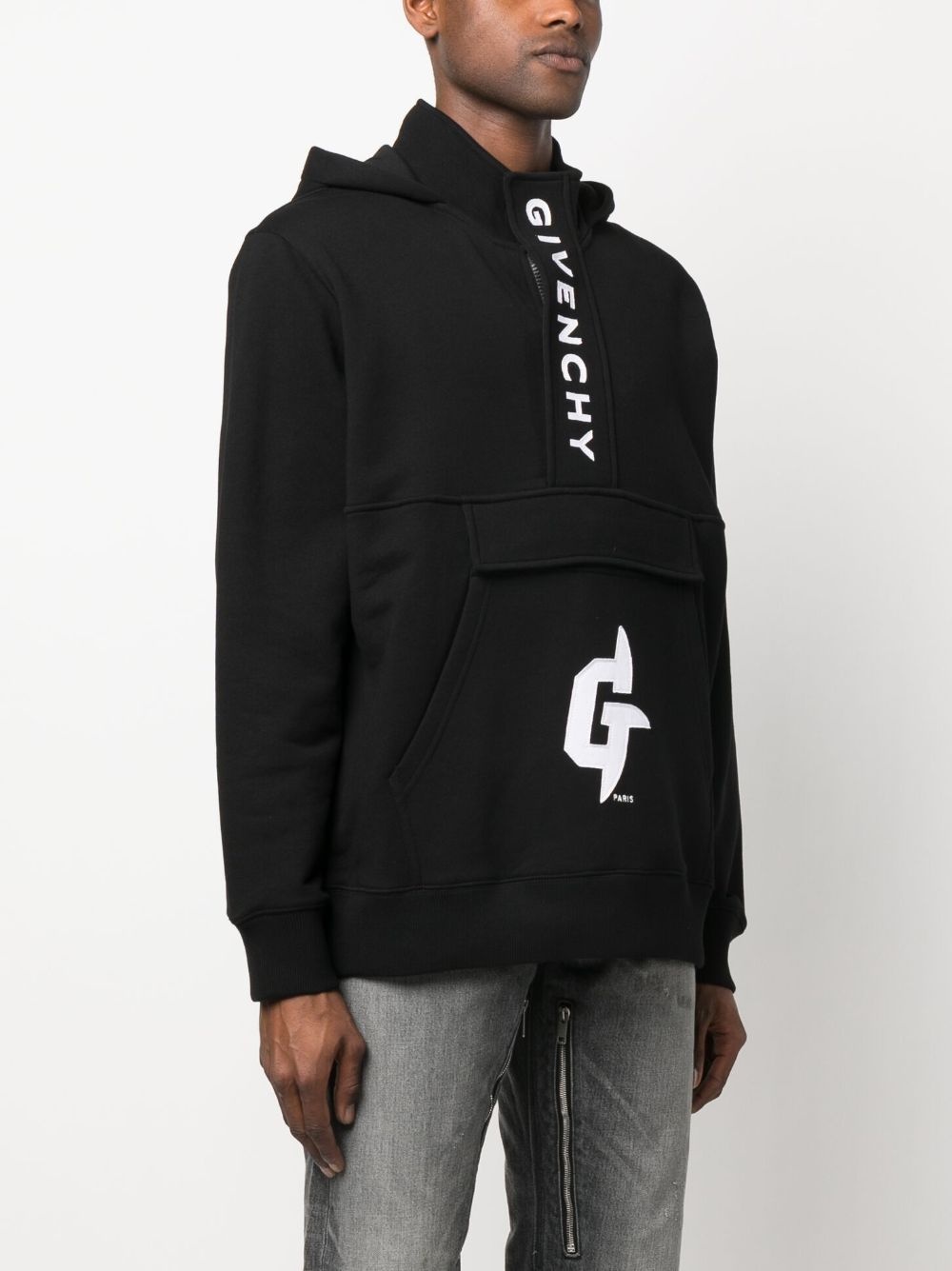 logo-print cotton hoodie sweatshirt - 3