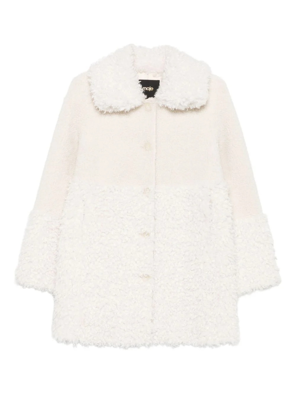 textured-collar coat - 1