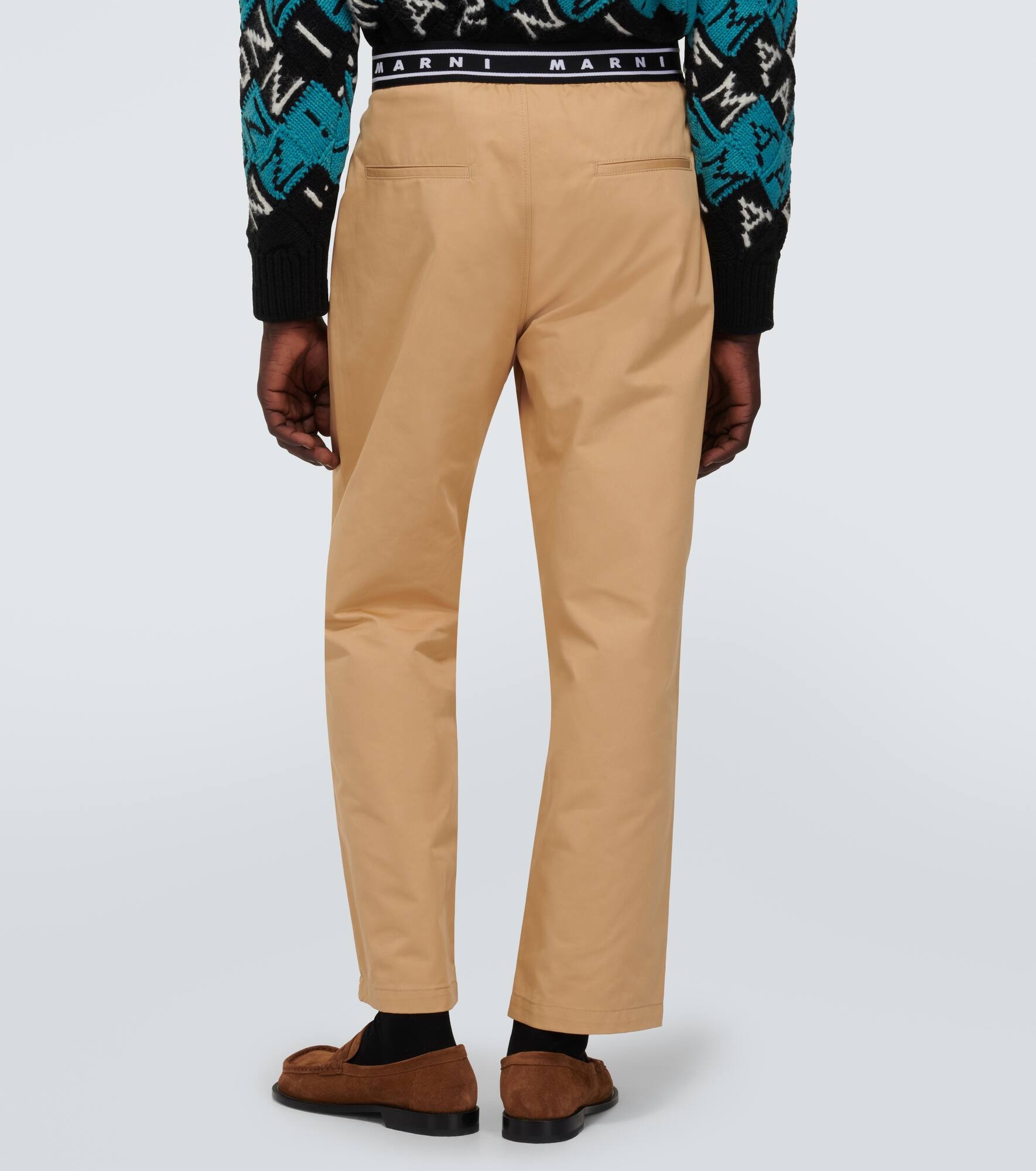 Cotton gabardine straight pants - 4