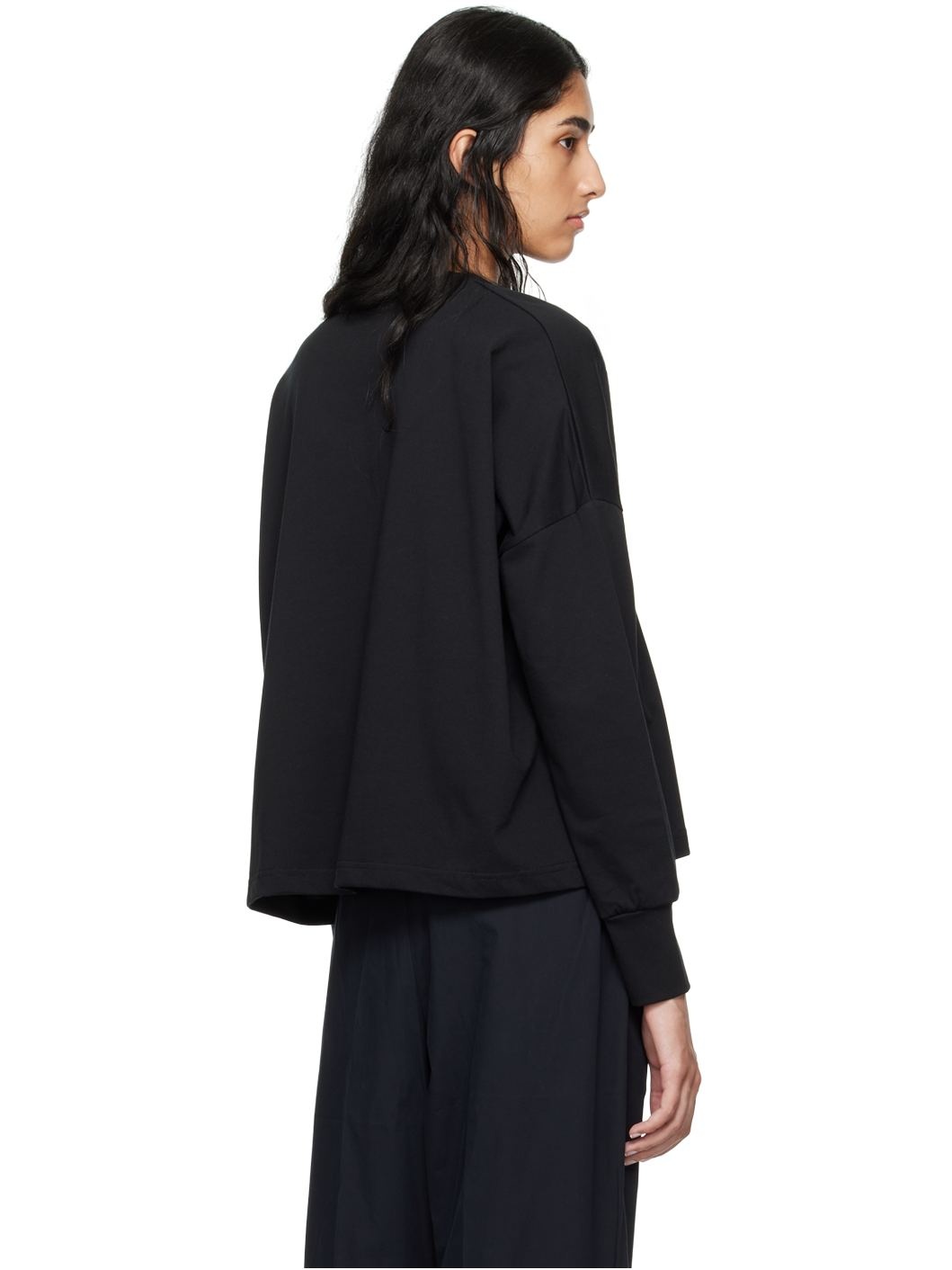 Studio Nicholson Black Loop Long Sleeve T-Shirt | REVERSIBLE
