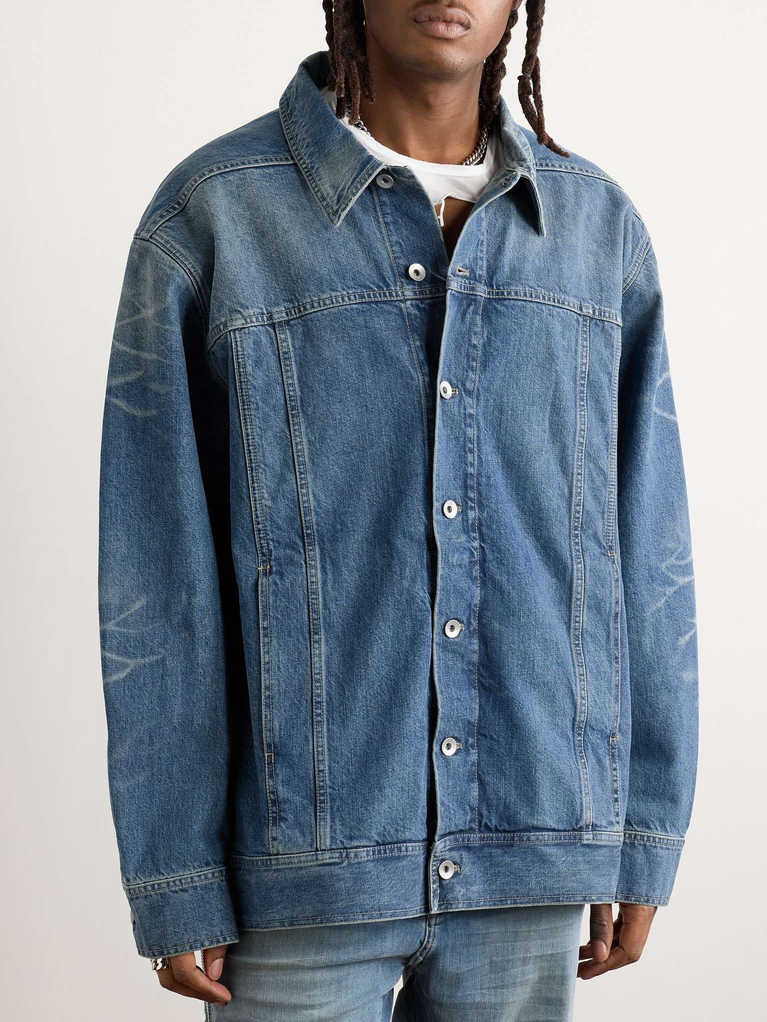 Jumbo Worker Webbing-Trimmed Selvedge Denim Jacket - 3