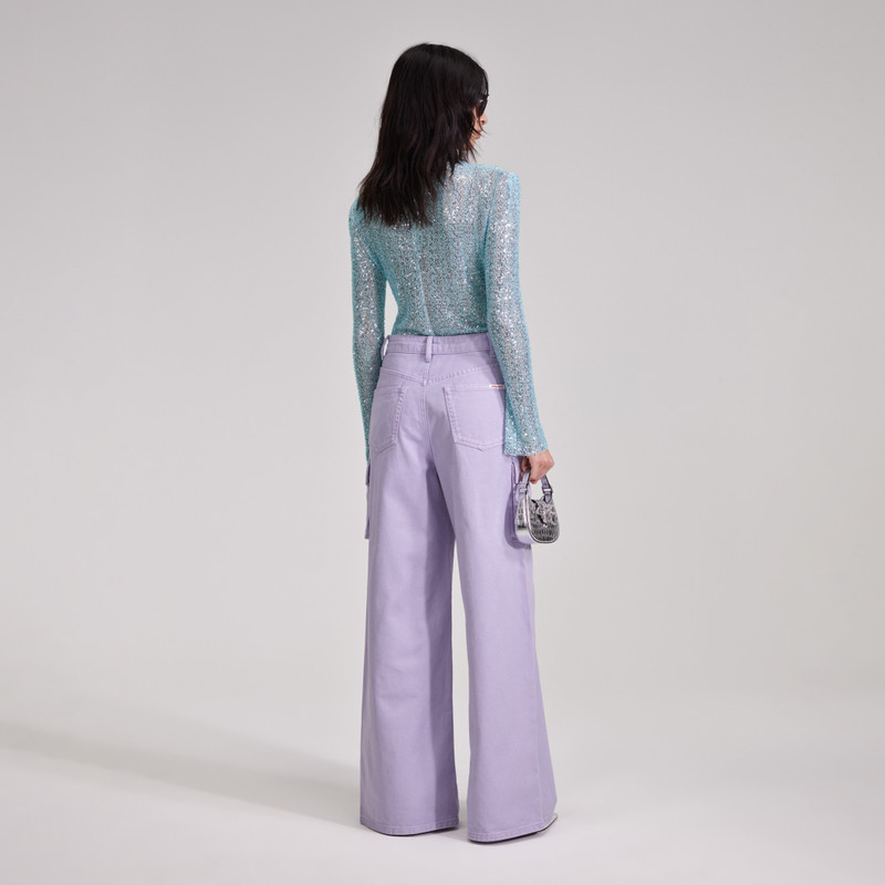 self-portrait Blue Beaded Top outlook