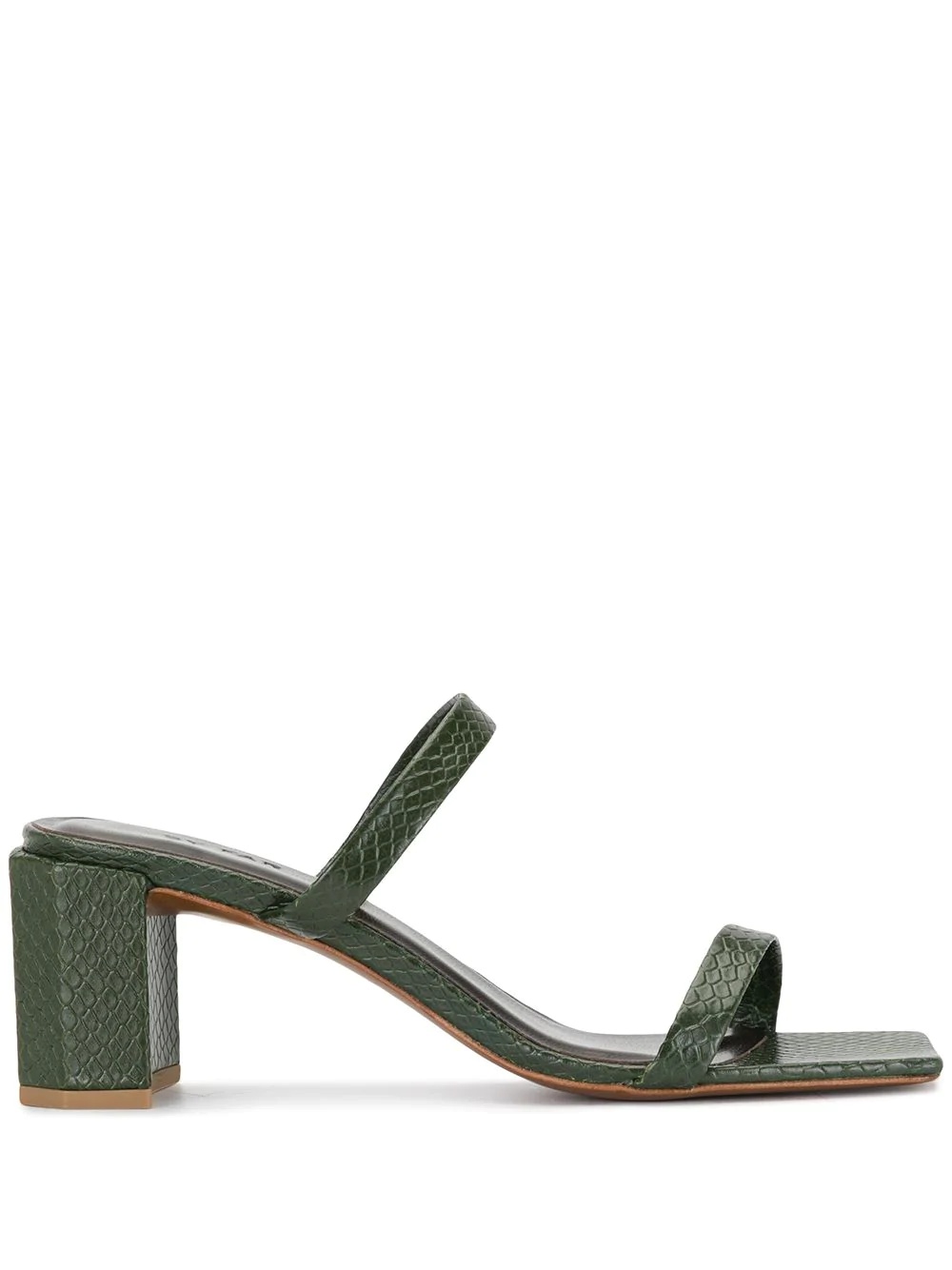 square-toe leather sandals - 1